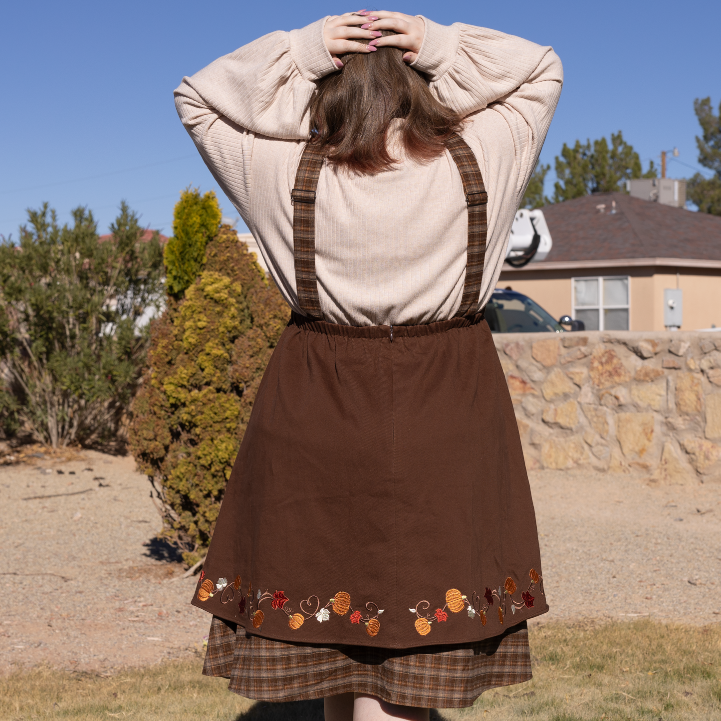 Fall Pumpkin Overalls Dress (Restocking October 25th)