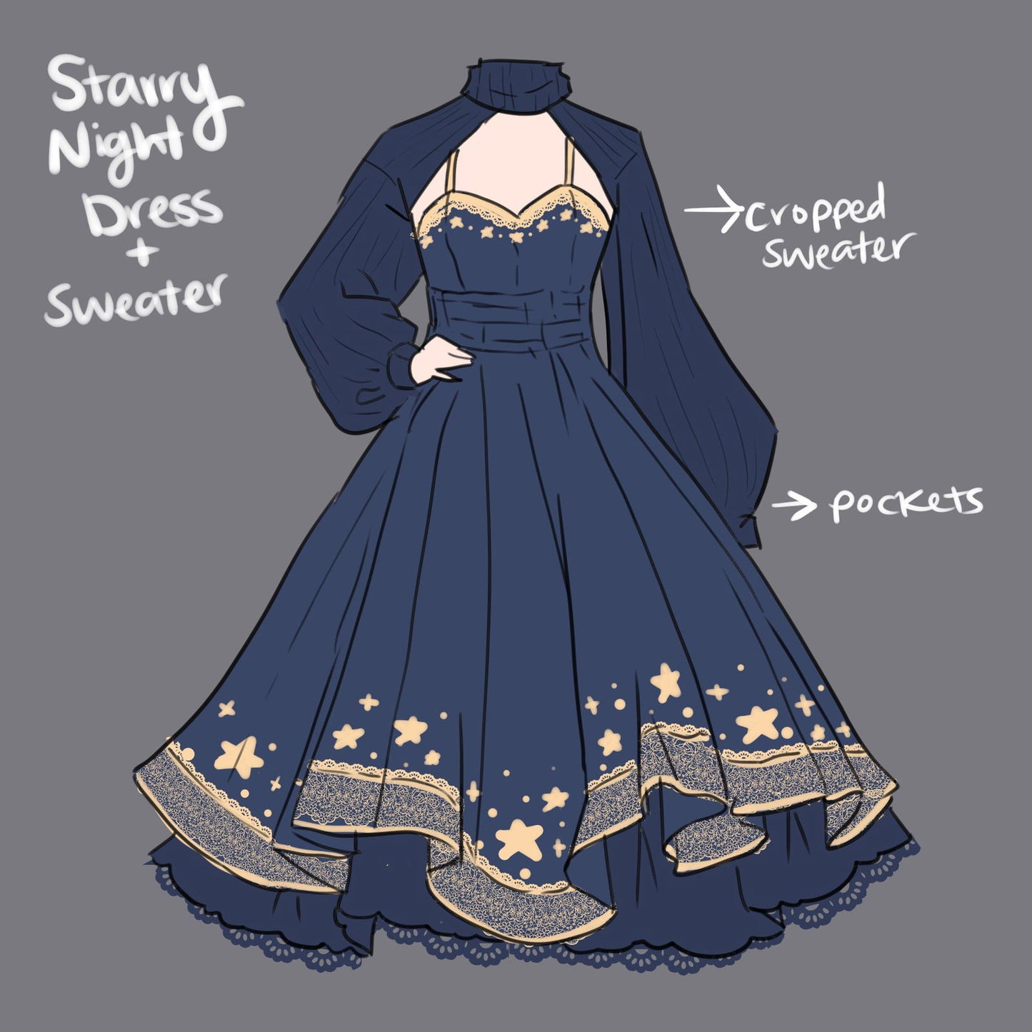 (Interest Check) Starry Night Dress V.2 - Mochipan