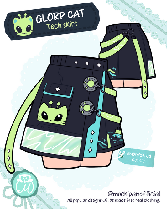 (Pre-Sample Pre-Order™) Glorp Cat Tech Skirt (Estimated Shipping March 2026)