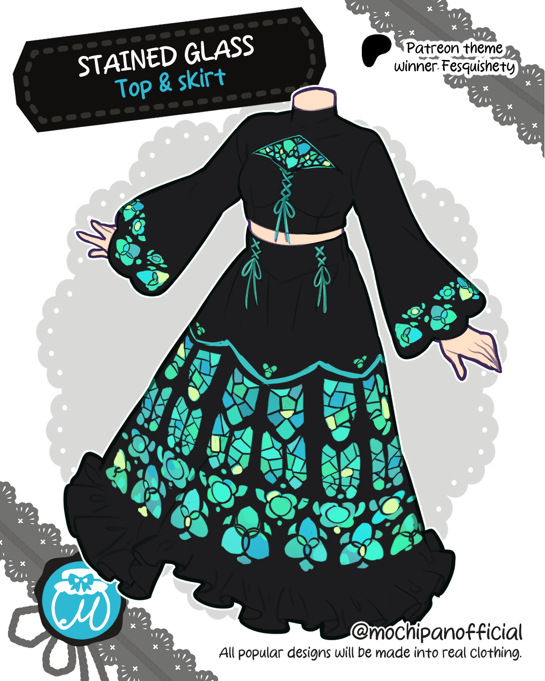 (Interest Check) Stained Glass Top & Long Skirt