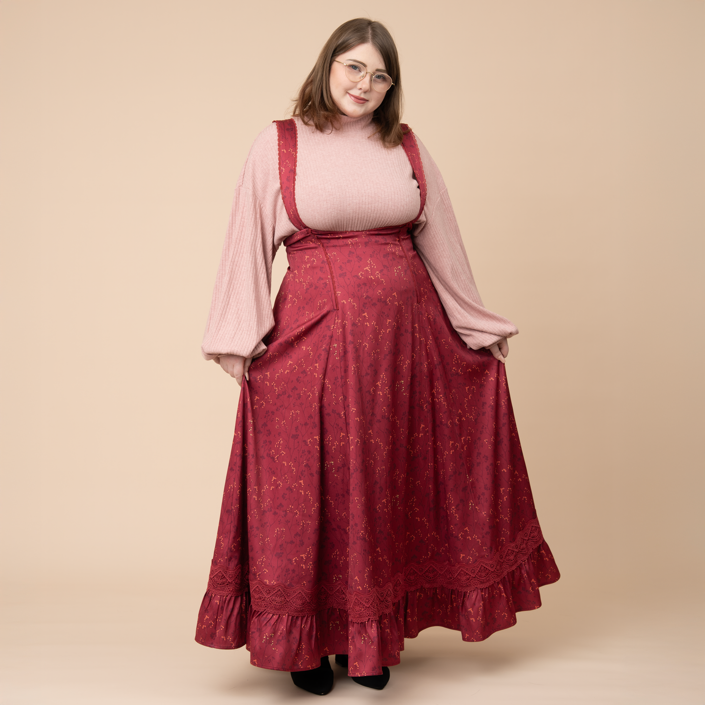 Cottage Jumperskirt in Wine