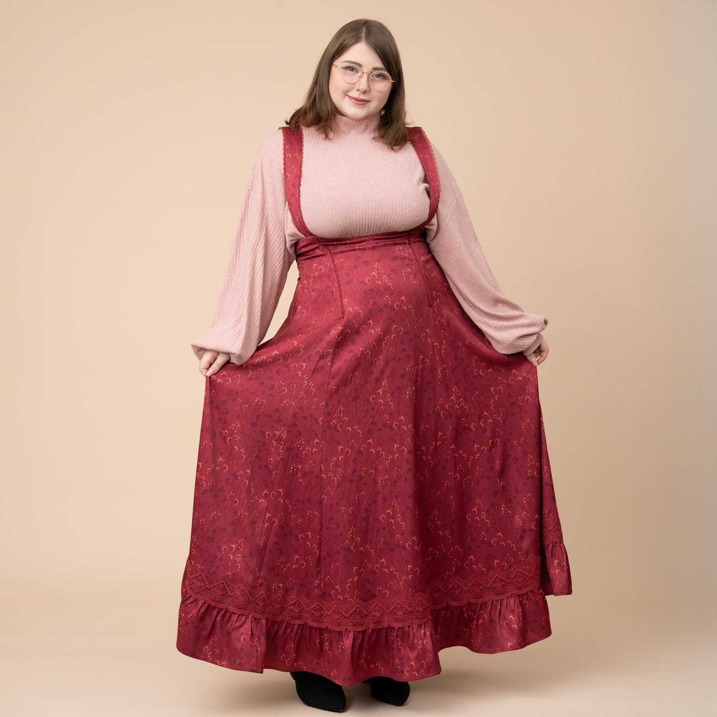 Cottage Jumperskirt in Wine