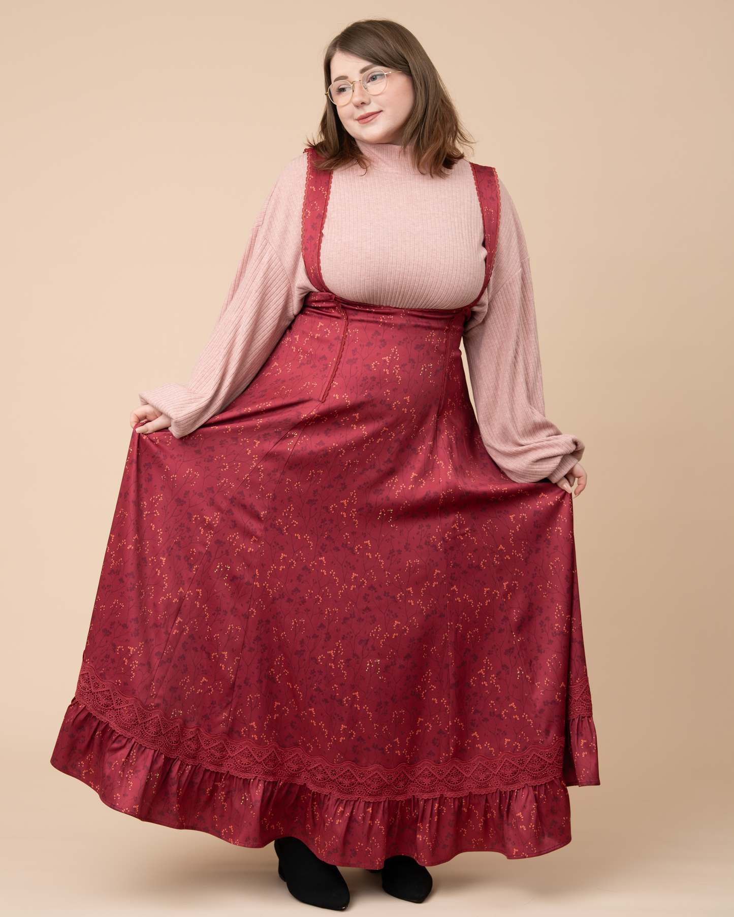 Cottage Jumperskirt in Wine