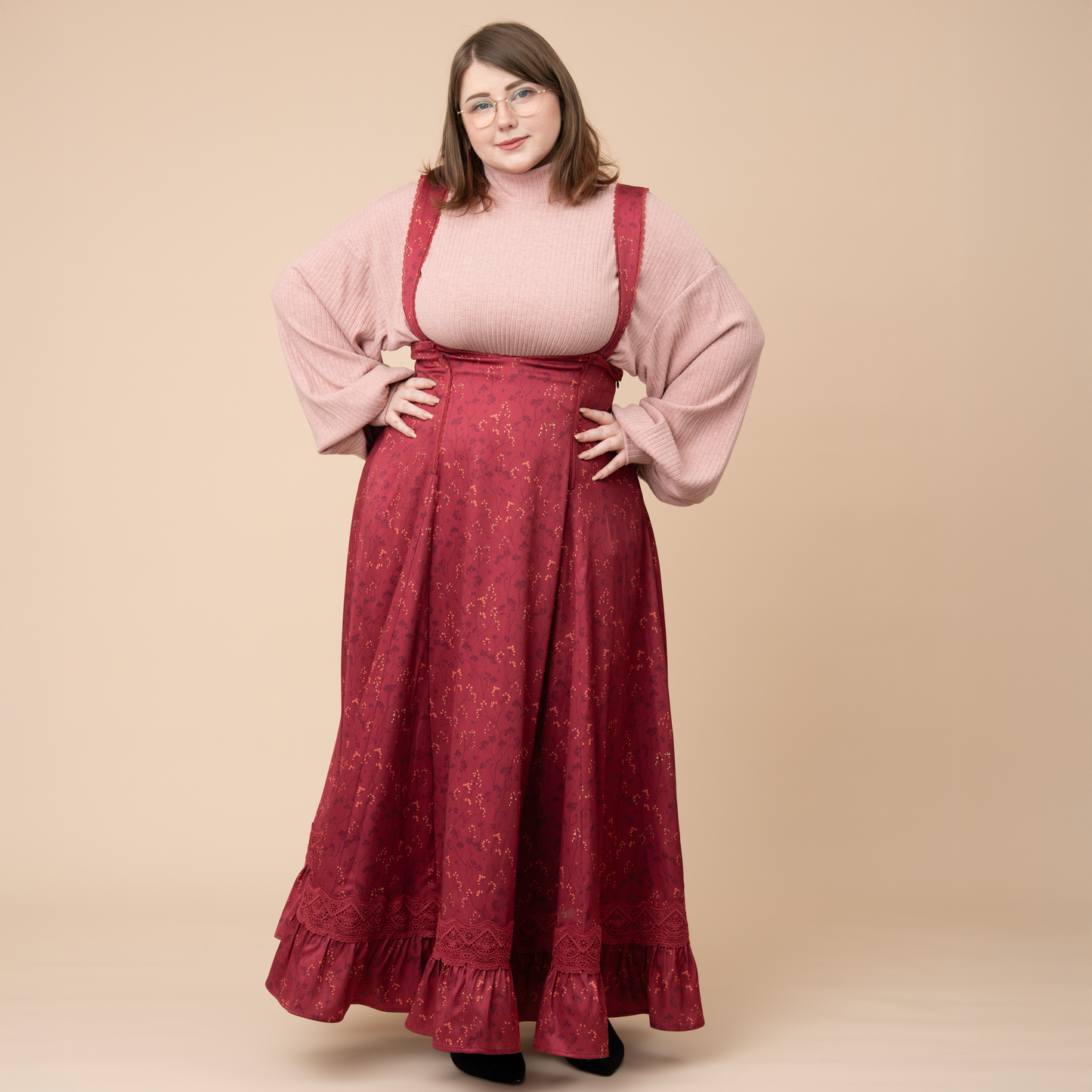 Cottage Jumperskirt in Wine