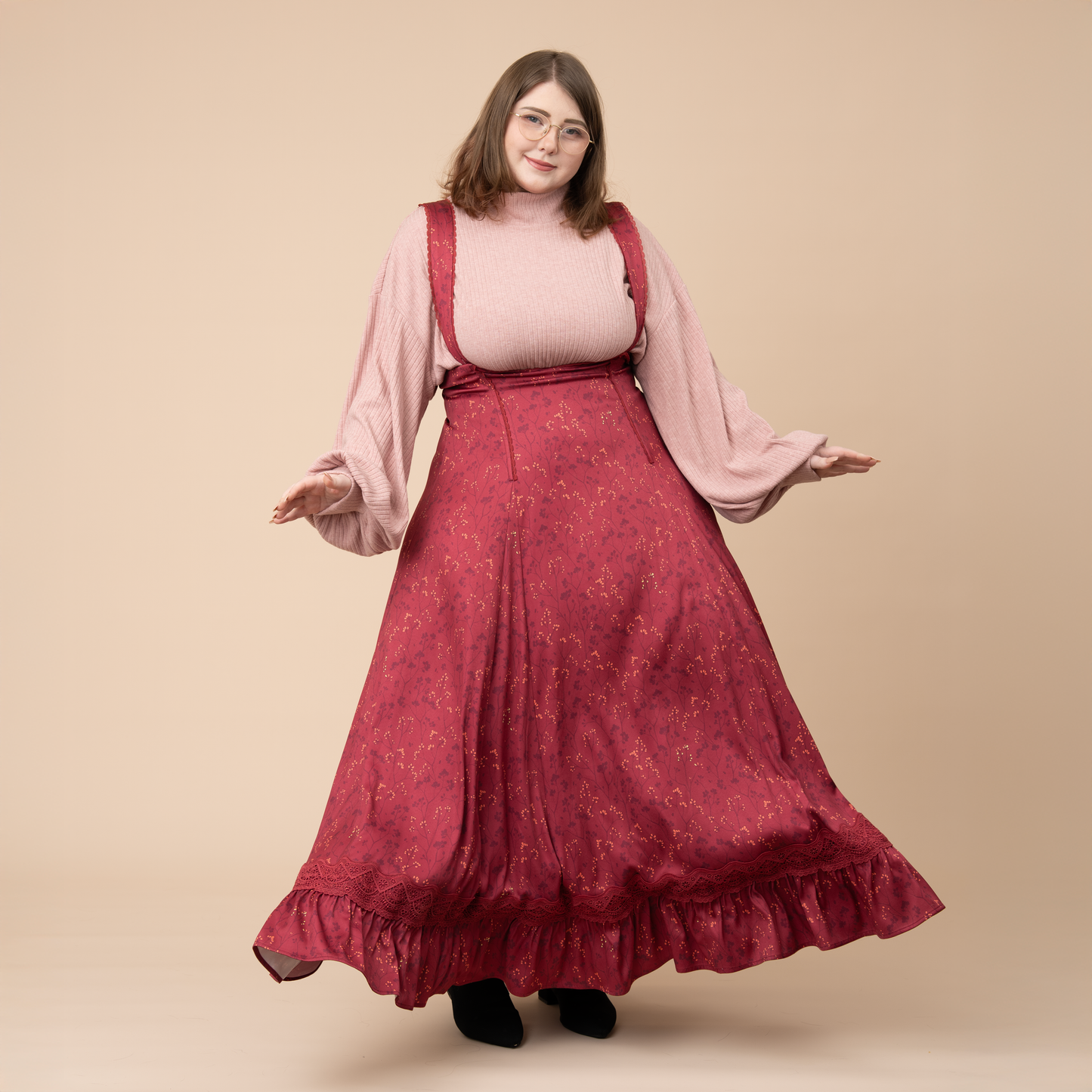 Cottage Jumperskirt in Wine