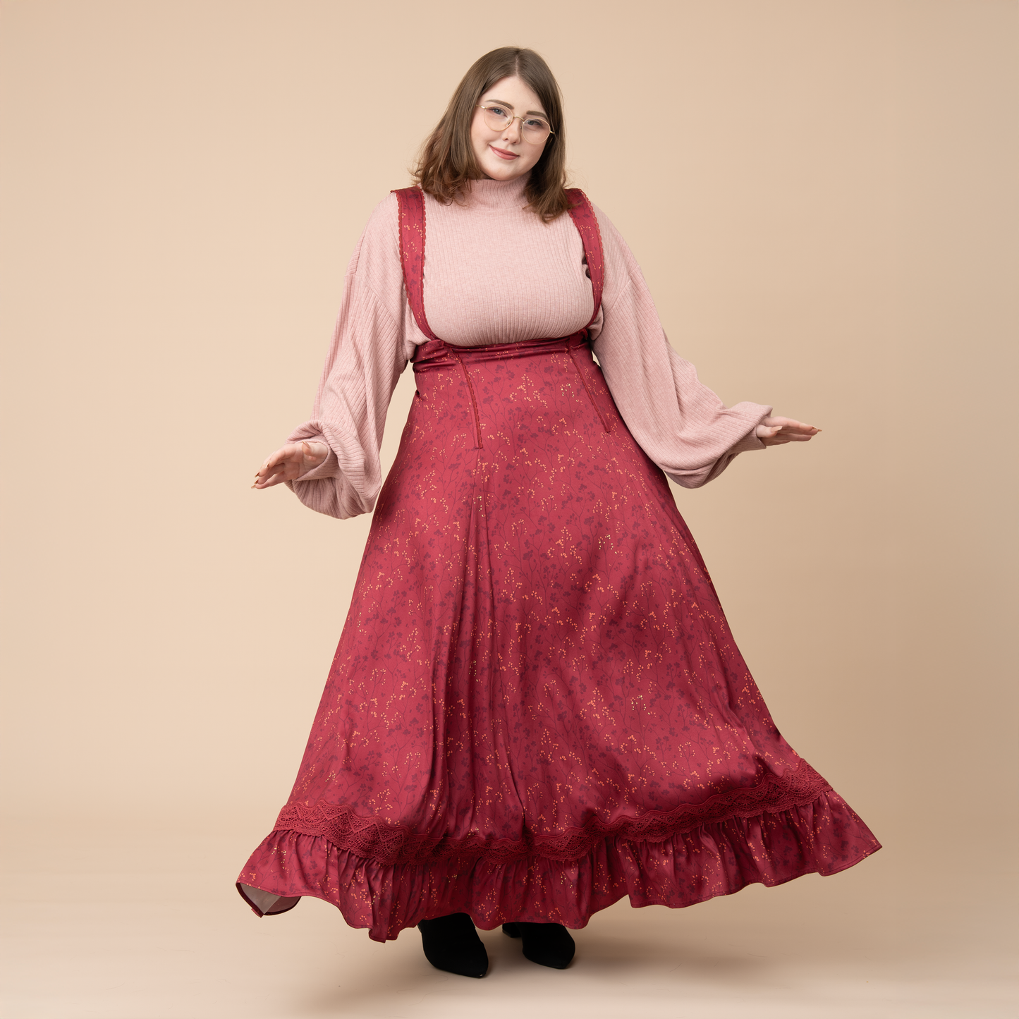 Cottage Jumperskirt in Wine