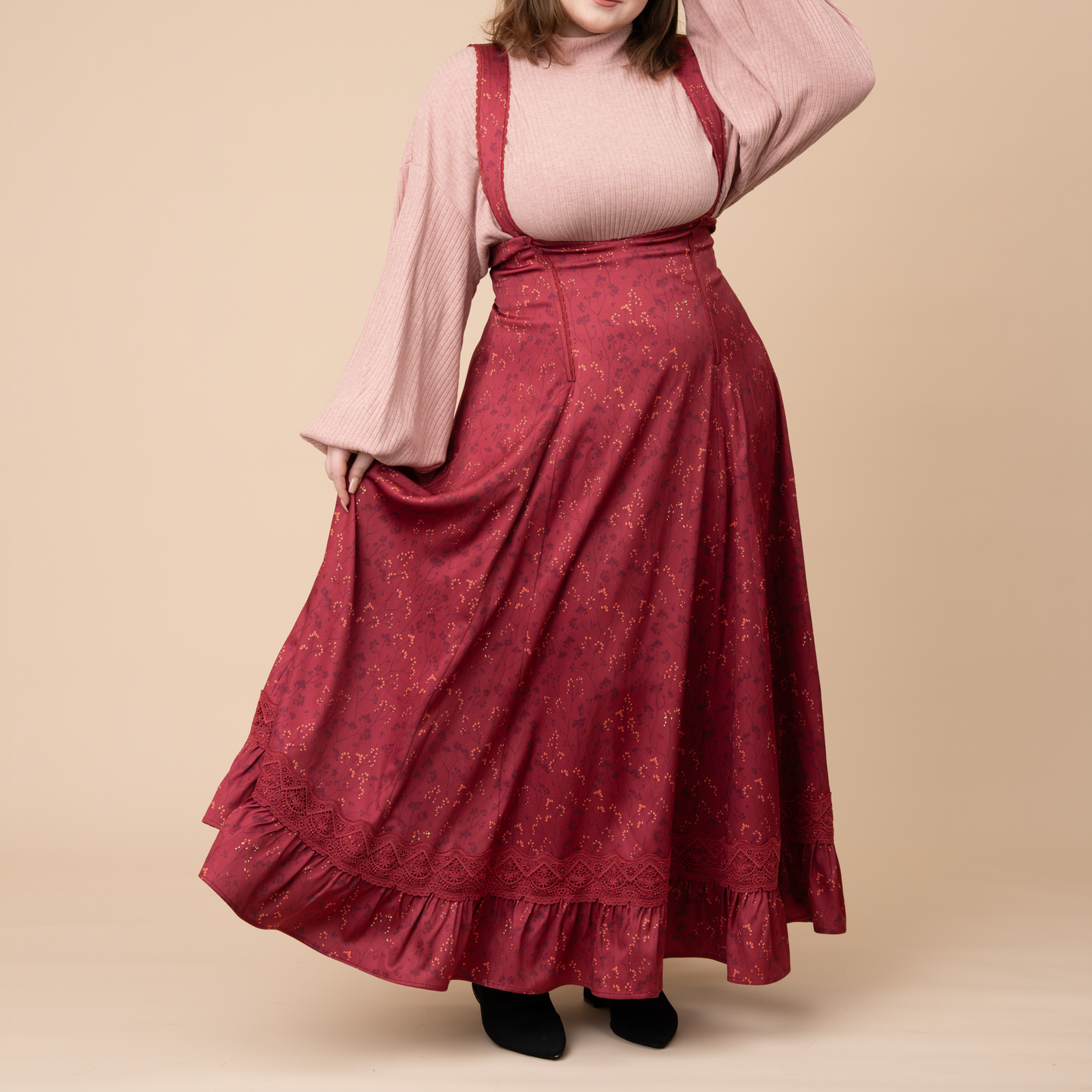 Cottage Jumperskirt in Wine
