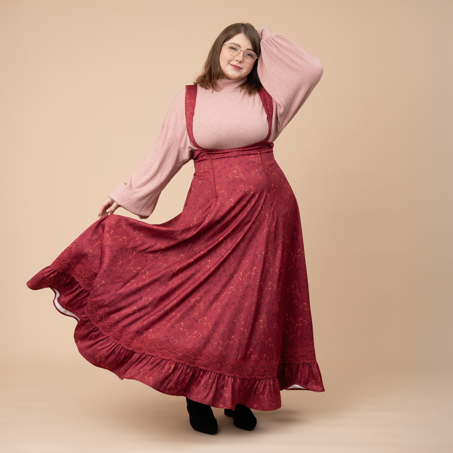 Cottage Jumperskirt in Wine