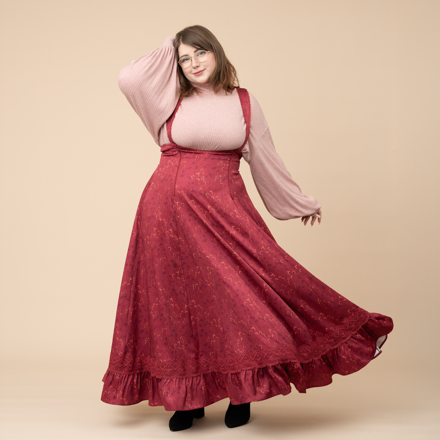 Cottage Jumperskirt in Wine