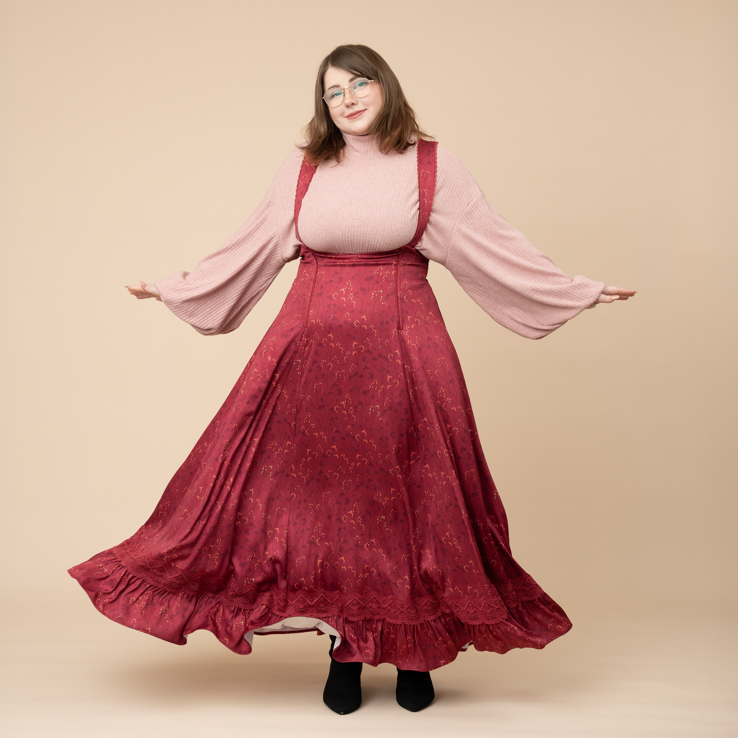 Cottage Jumperskirt in Wine