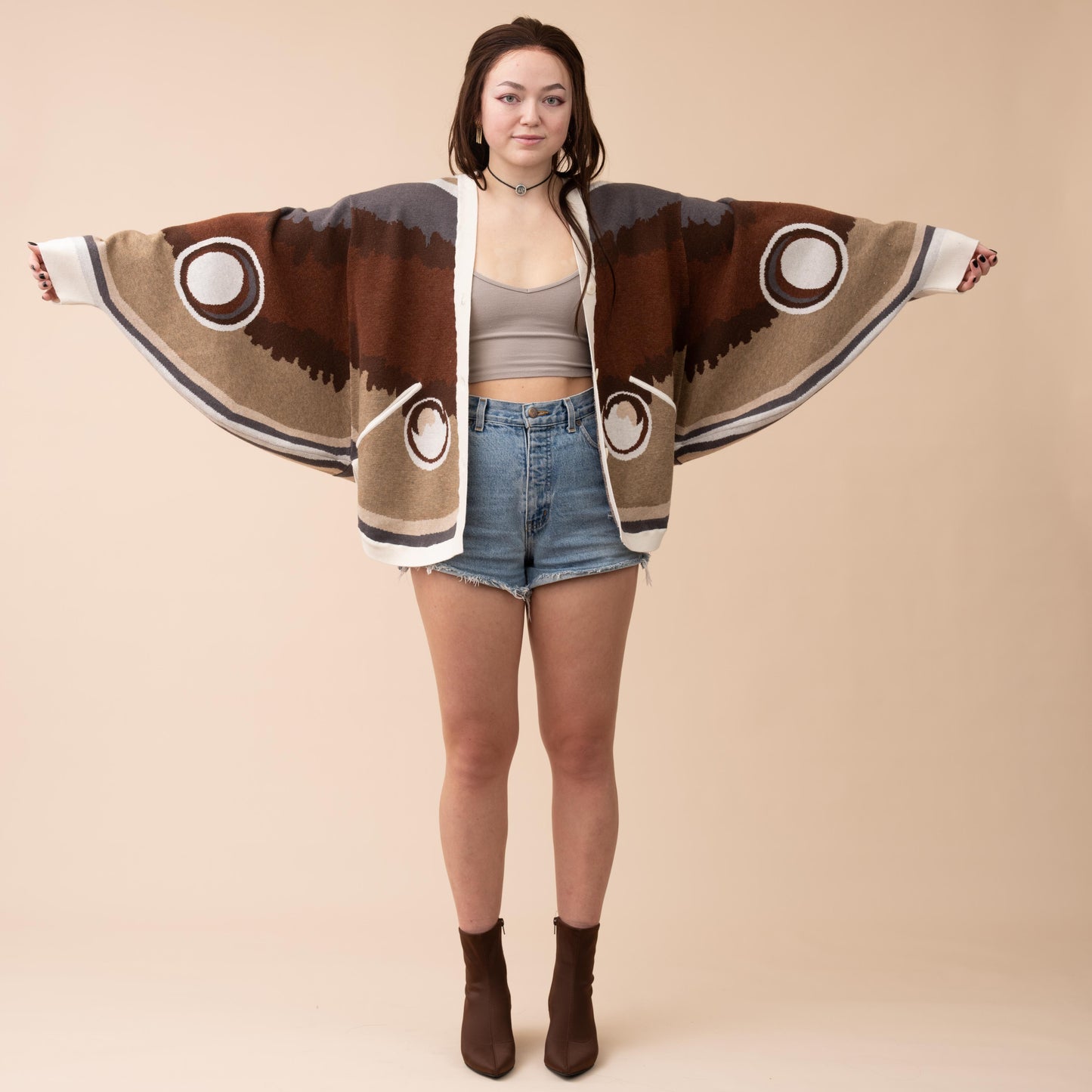 Giant Peacock Moth in White