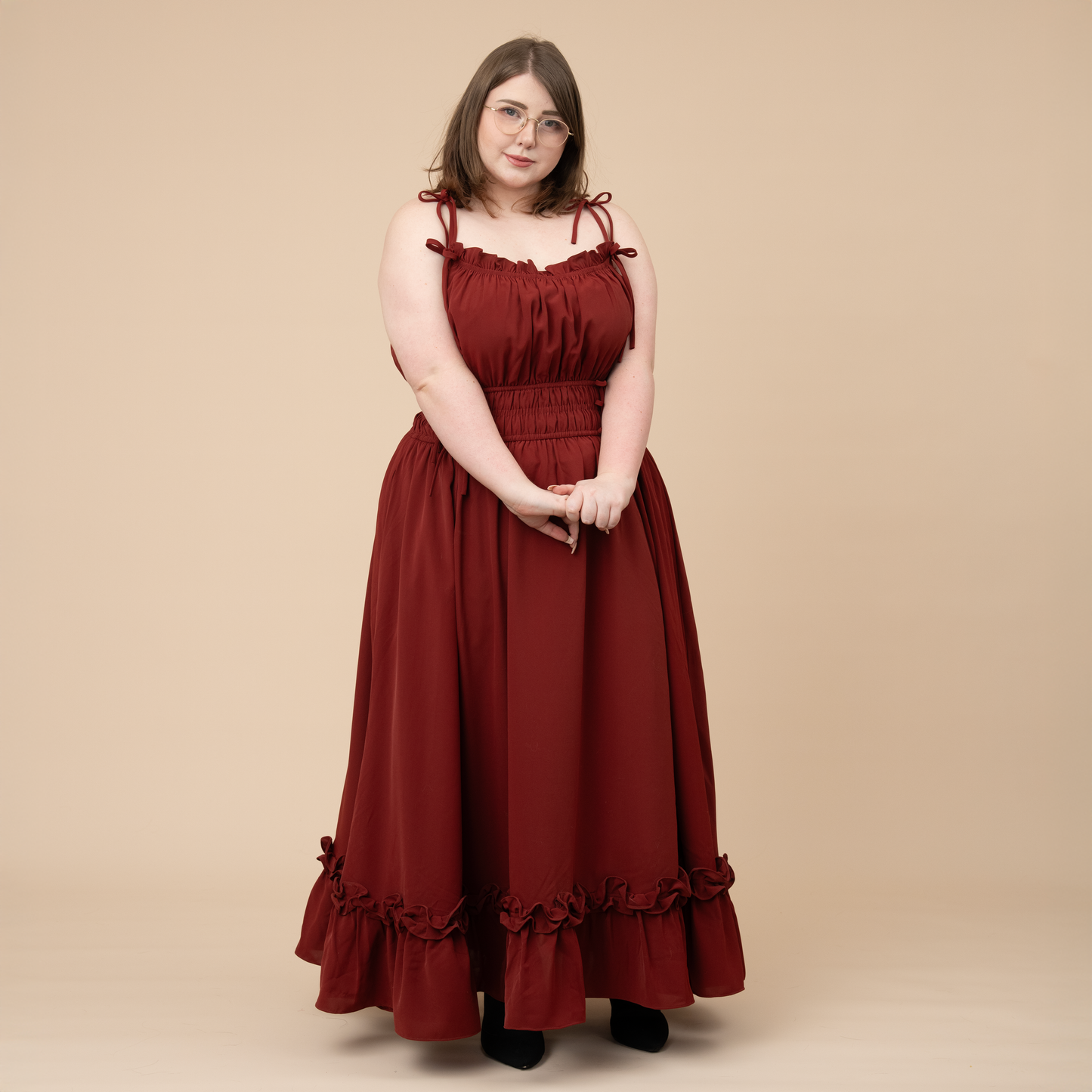 Fleur Dress in Carmine Rose