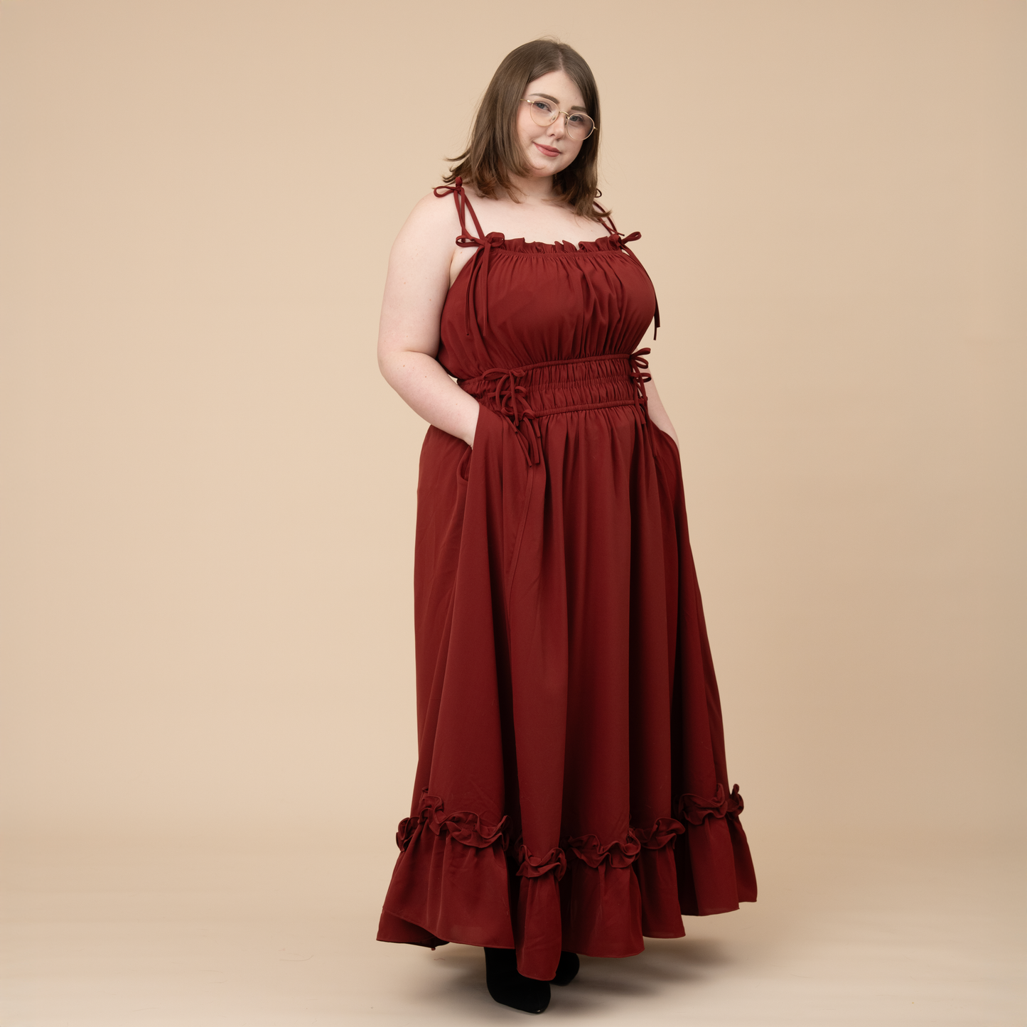 Fleur Dress in Carmine Rose
