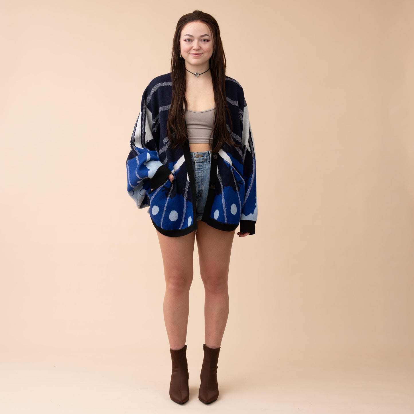 Magpie Crow Butterfly Cardigan