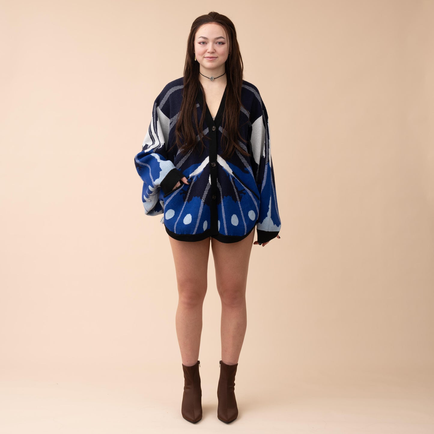 Magpie Crow Butterfly Cardigan