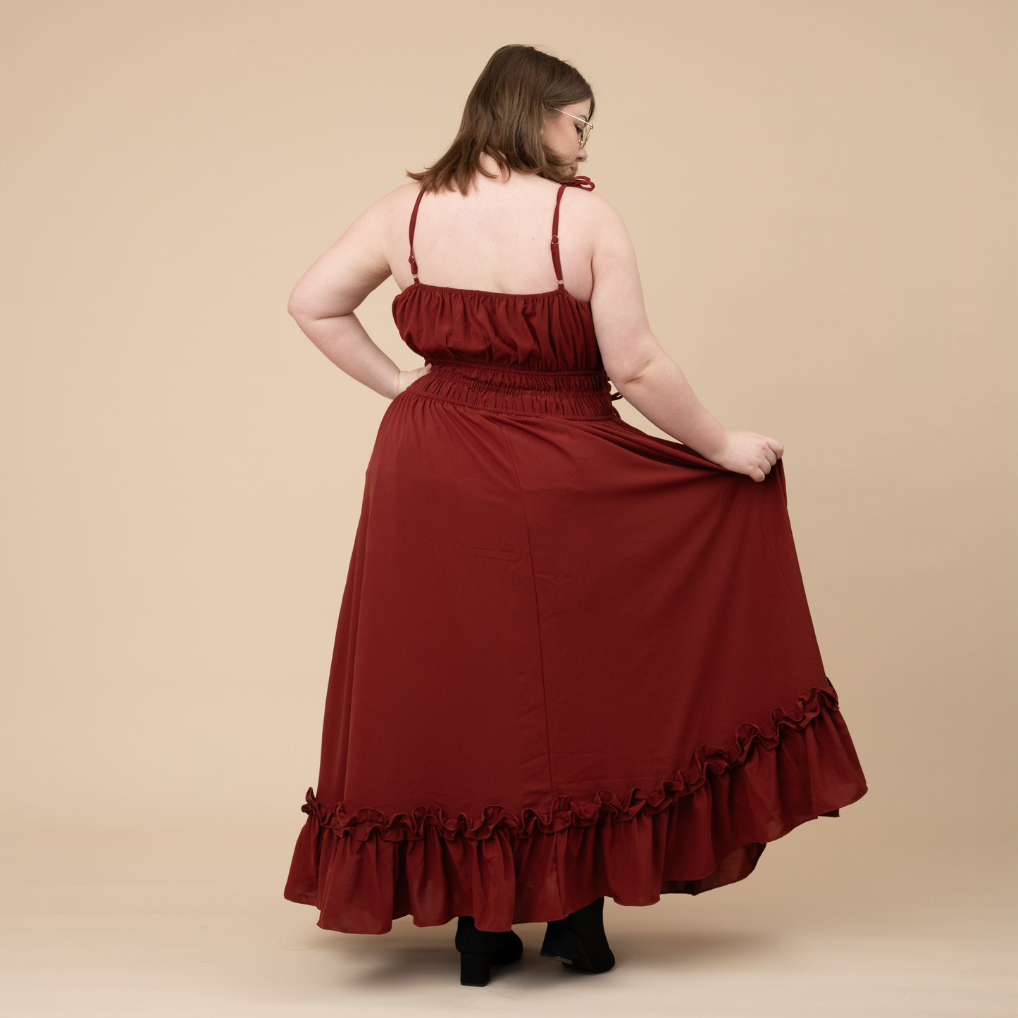 Fleur Dress in Carmine Rose