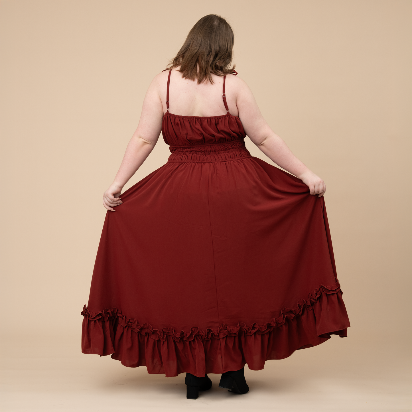 Fleur Dress in Carmine Rose