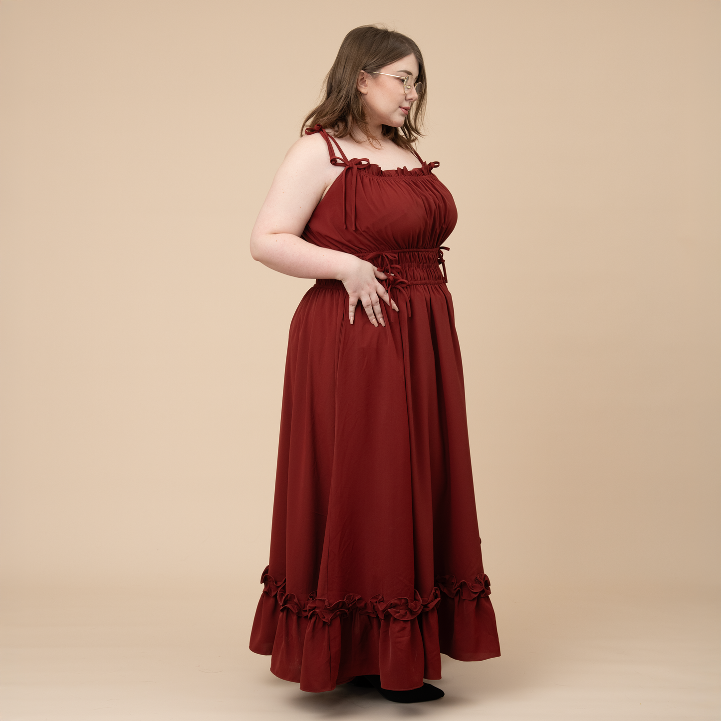 Fleur Dress in Carmine Rose