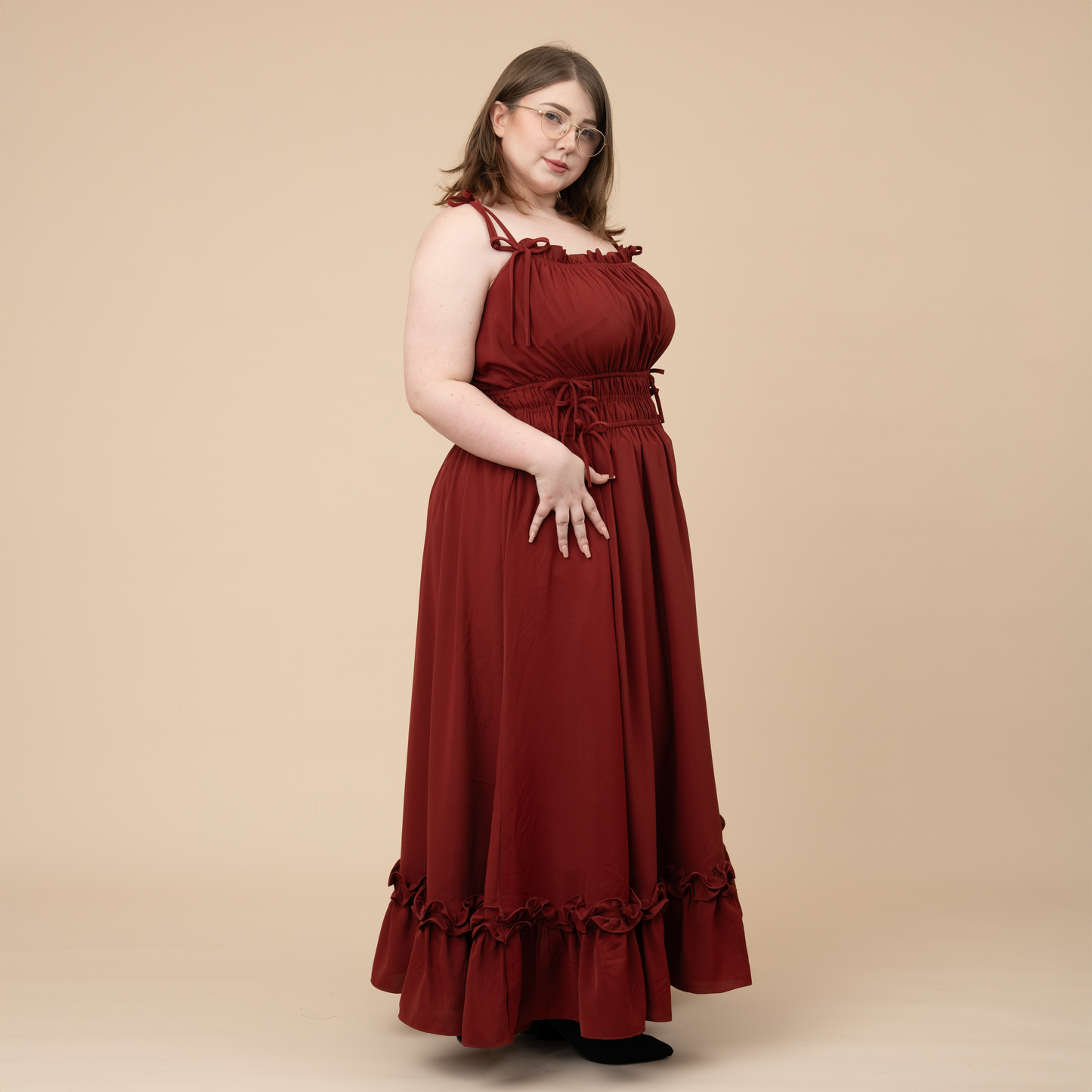 Fleur Dress in Carmine Rose