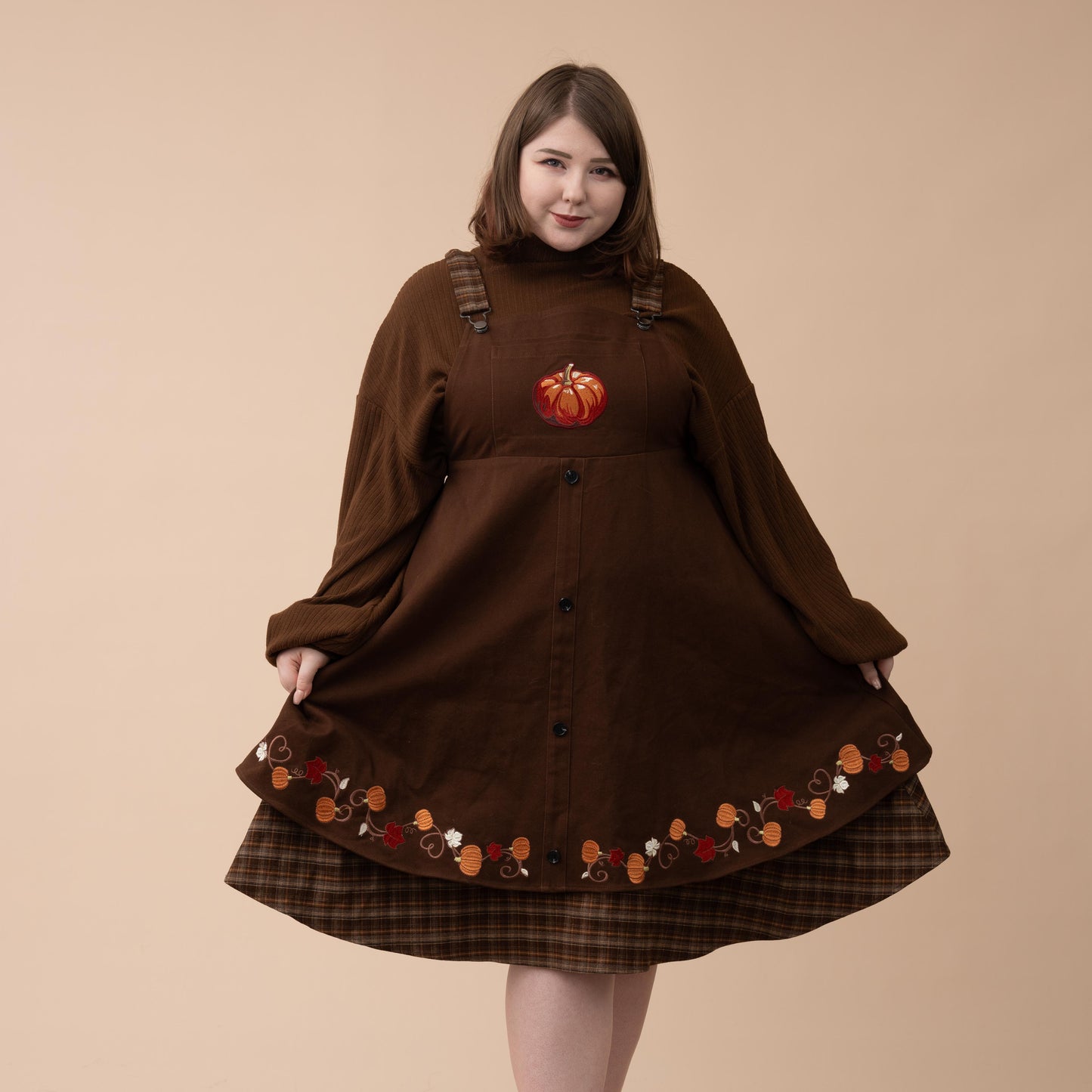 Fall Pumpkin Overalls Dress (Restocking October 25th)