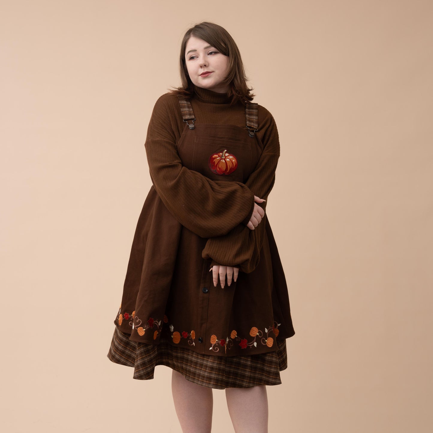 Fall Pumpkin Overalls Dress (Restocking October 25th)