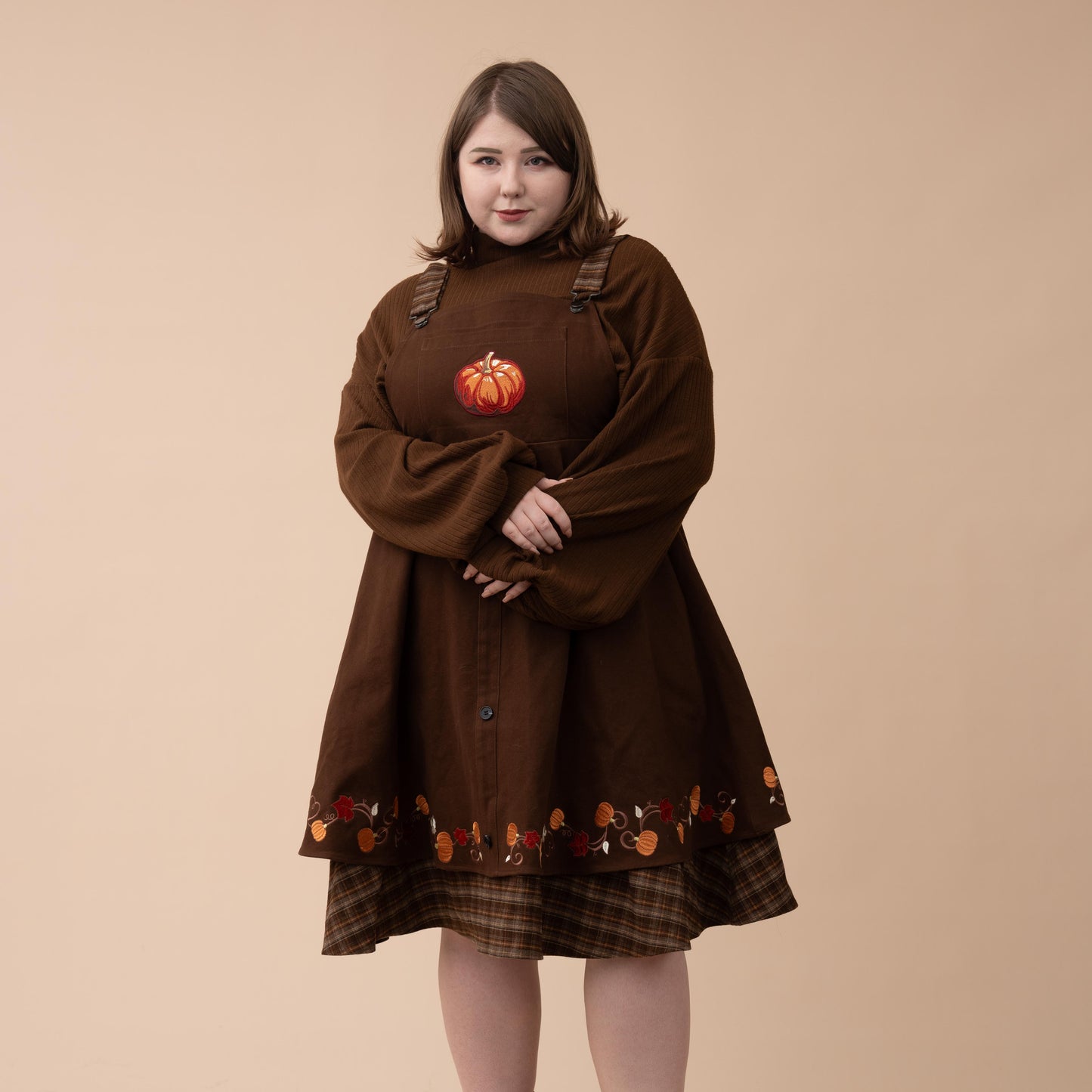 Fall Pumpkin Overalls Dress (Restocking October 25th)