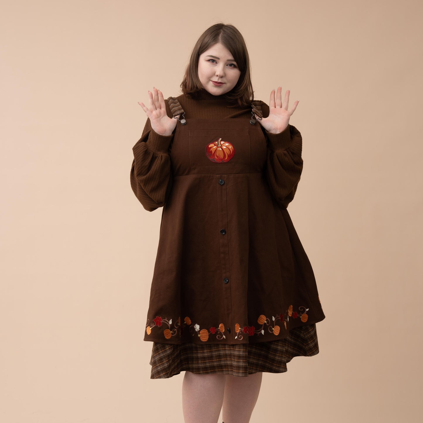 Fall Pumpkin Overalls Dress (Restocking October 25th)