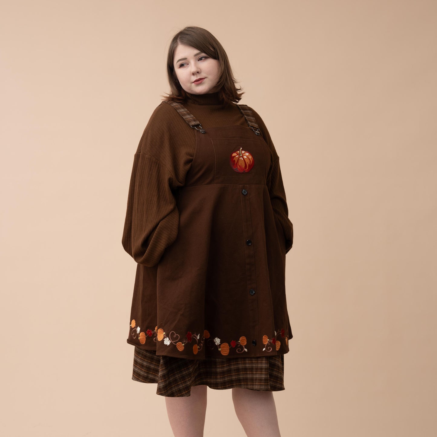 Fall Pumpkin Overalls Dress (Restocking October 25th)