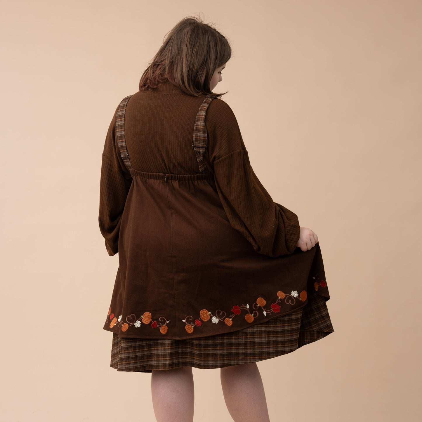 Fall Pumpkin Overalls Dress (Restocking October 25th)