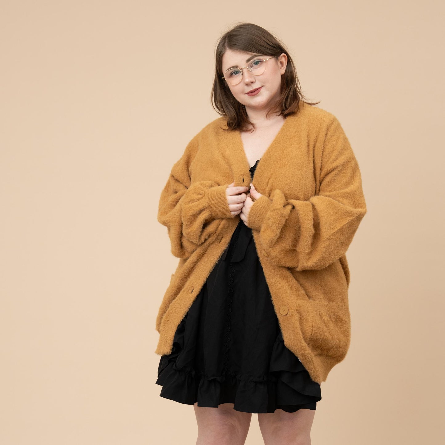 Fuzzy Beige Cardigan