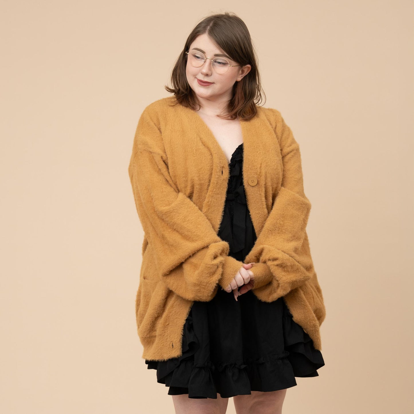 Fuzzy Beige Cardigan