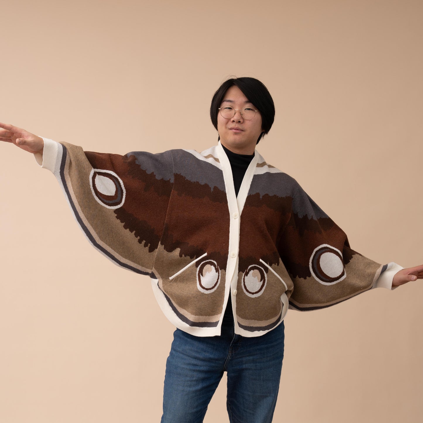 Giant Peacock Moth in White