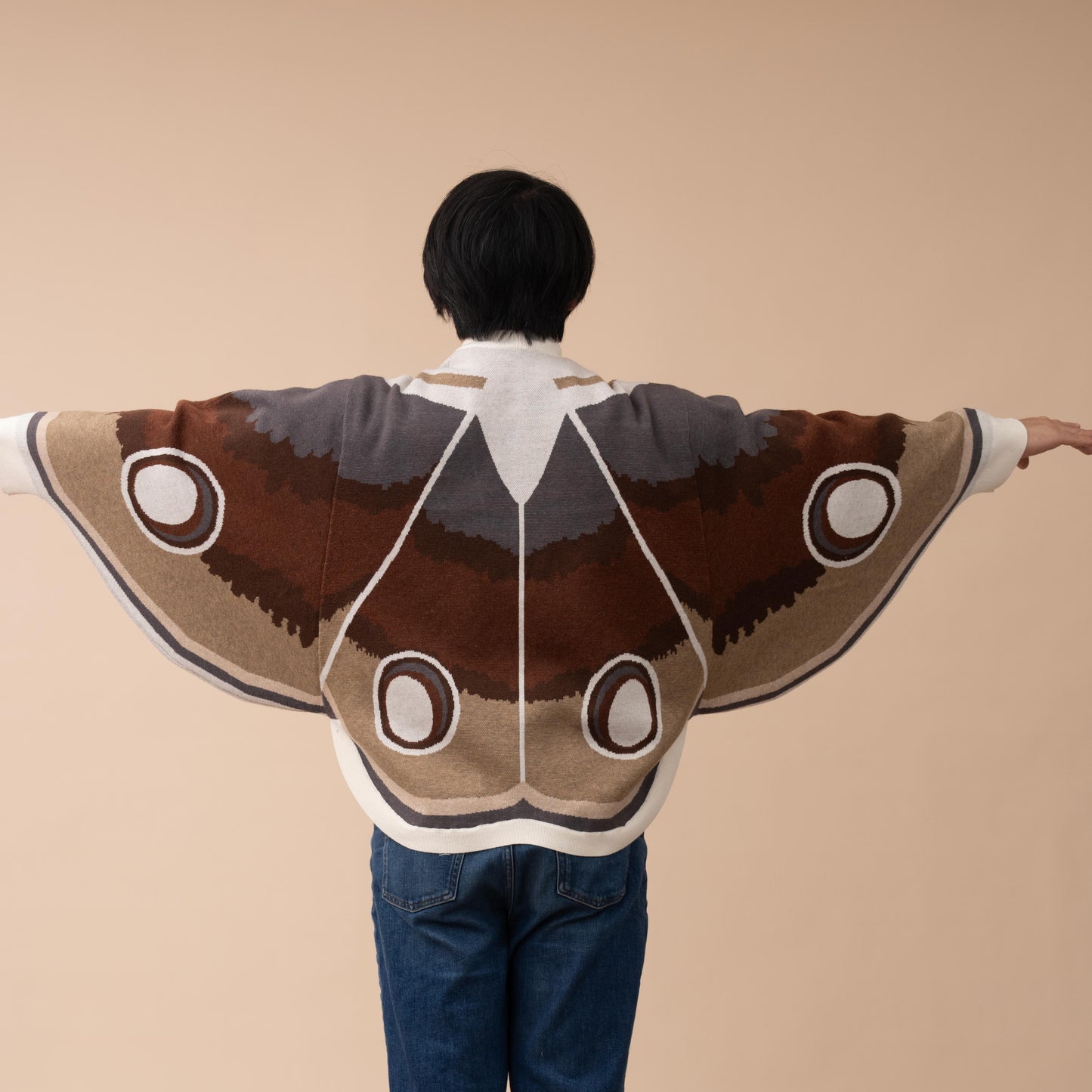 Giant Peacock Moth in White