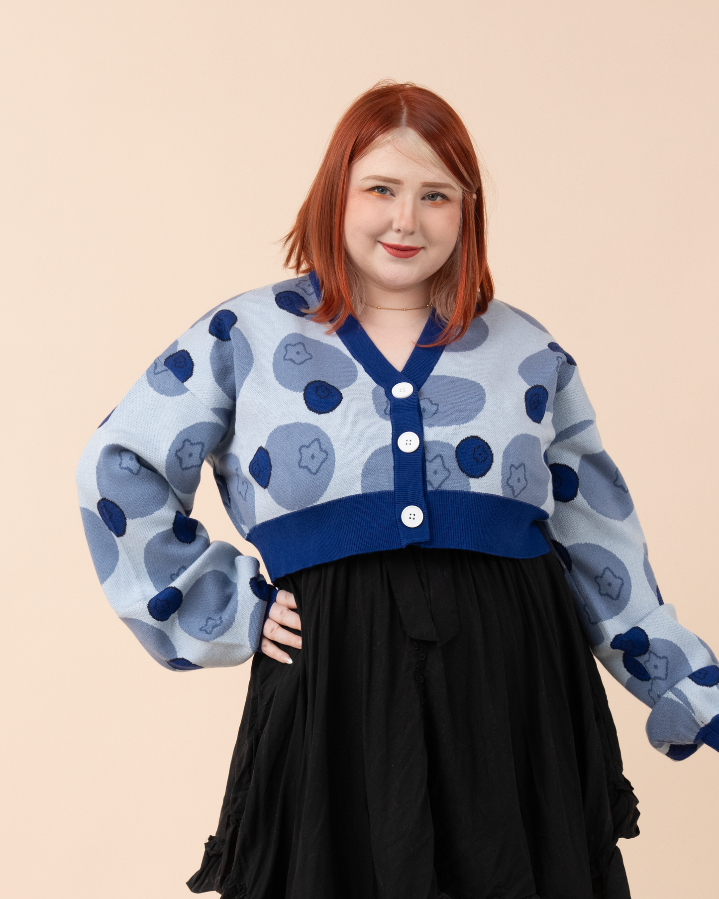 Cropped Blueberry Cardigan