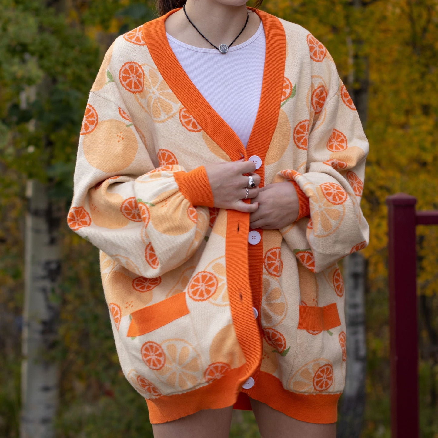 Orange Cardigan - Mochipan