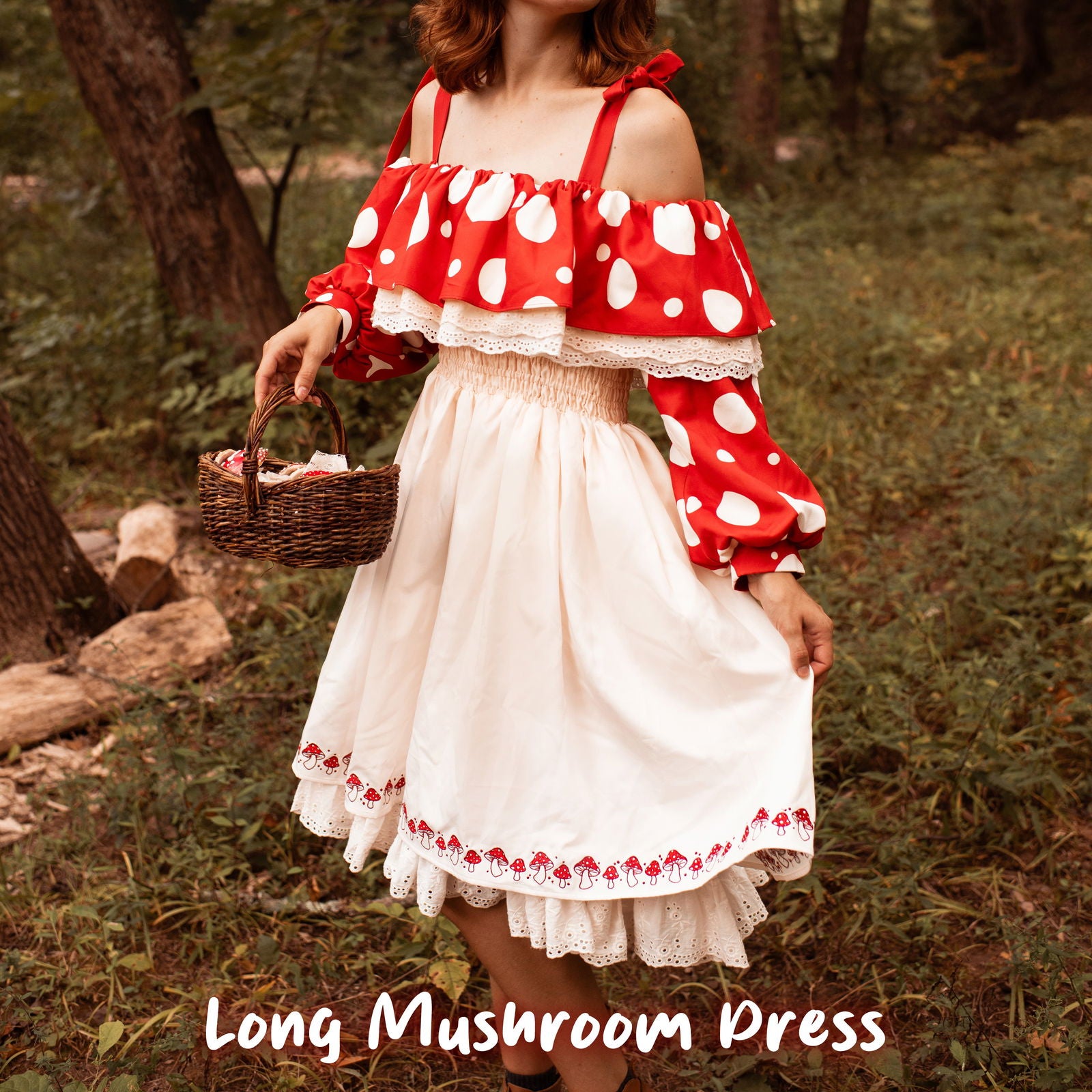 Long Mushroom Dress - Woodland Dream Long Mushroom Dress - Woodland Dream
