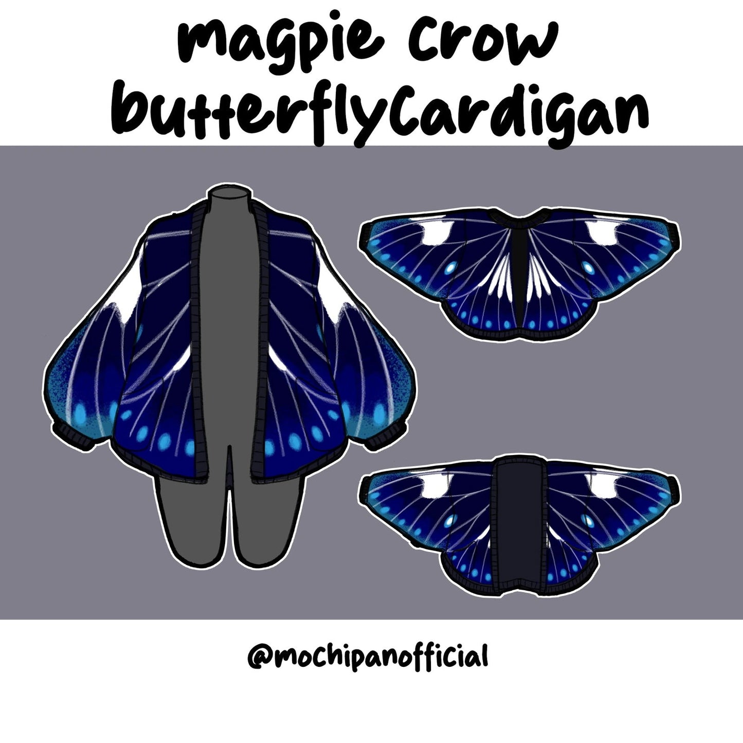 (Pre-Sample Pre-Order) Magpie Crow Butterfly Cardigan - Mochipan