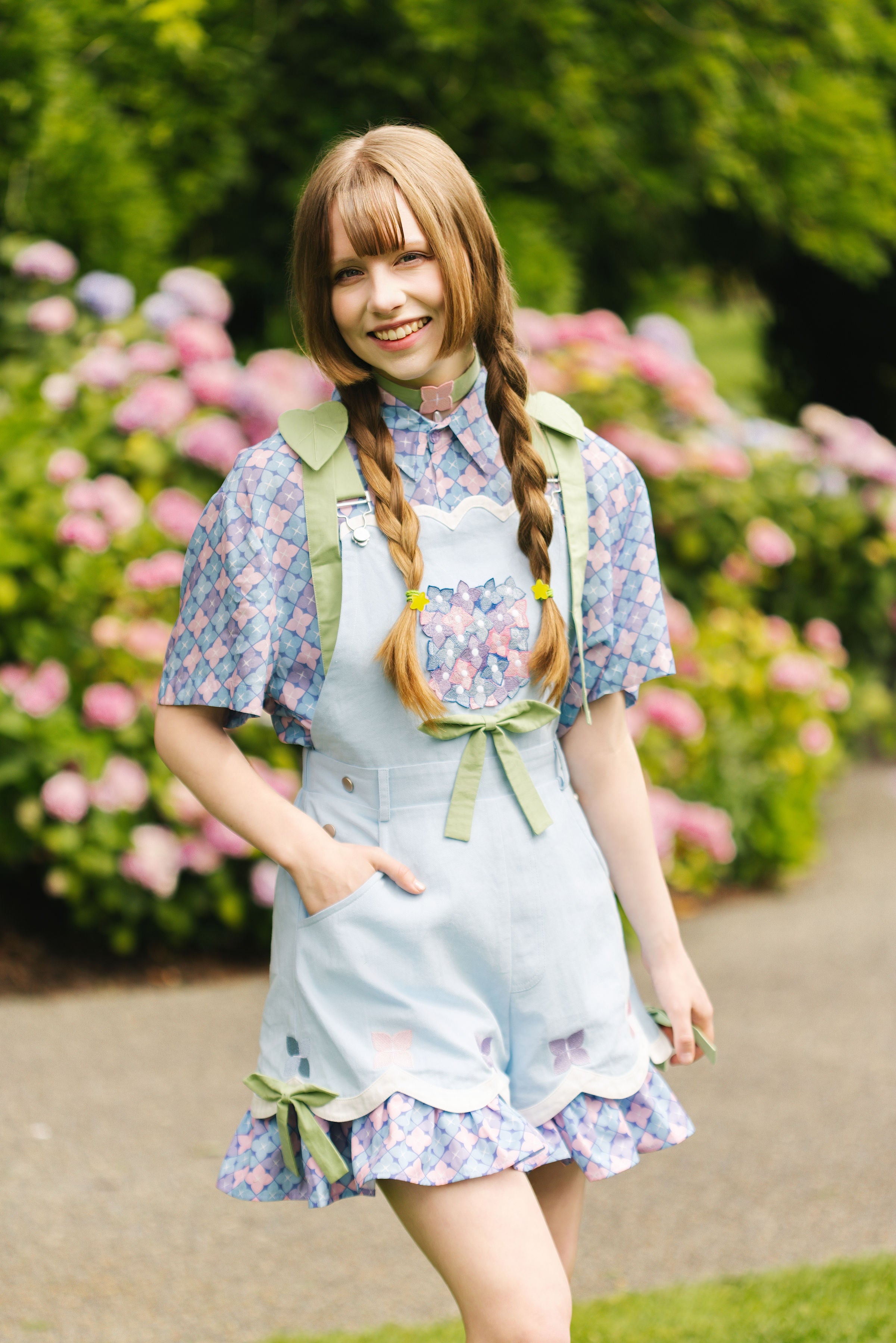 Hydrangea Overalls (100% Cotton) (Limited Pre-Order) – Mochipan