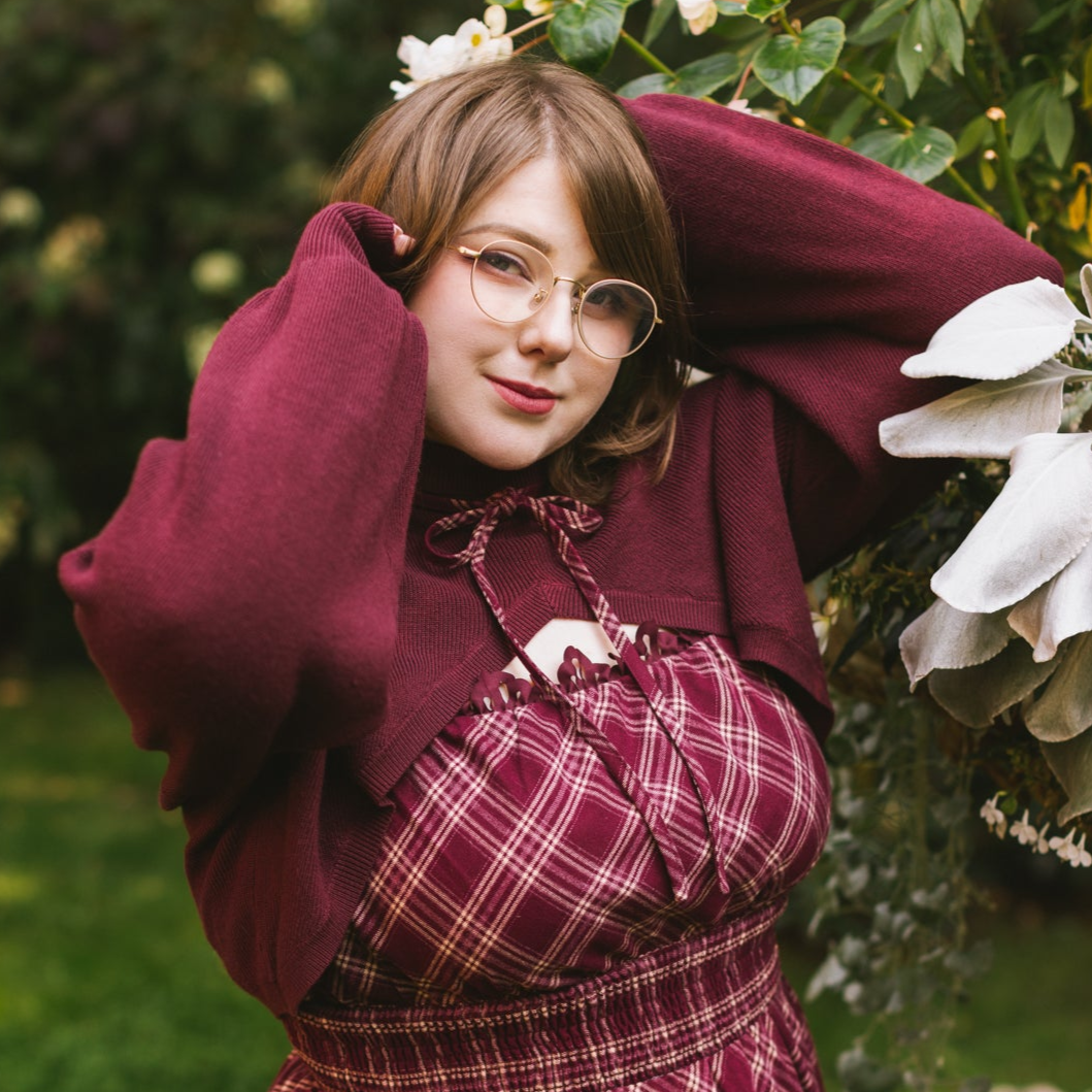 Bordeaux "Shirtless Sleeves" Shrug