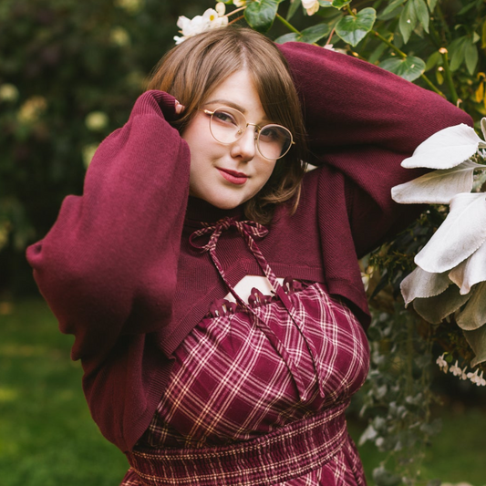 Bordeaux "Shirtless Sleeves" Shrug