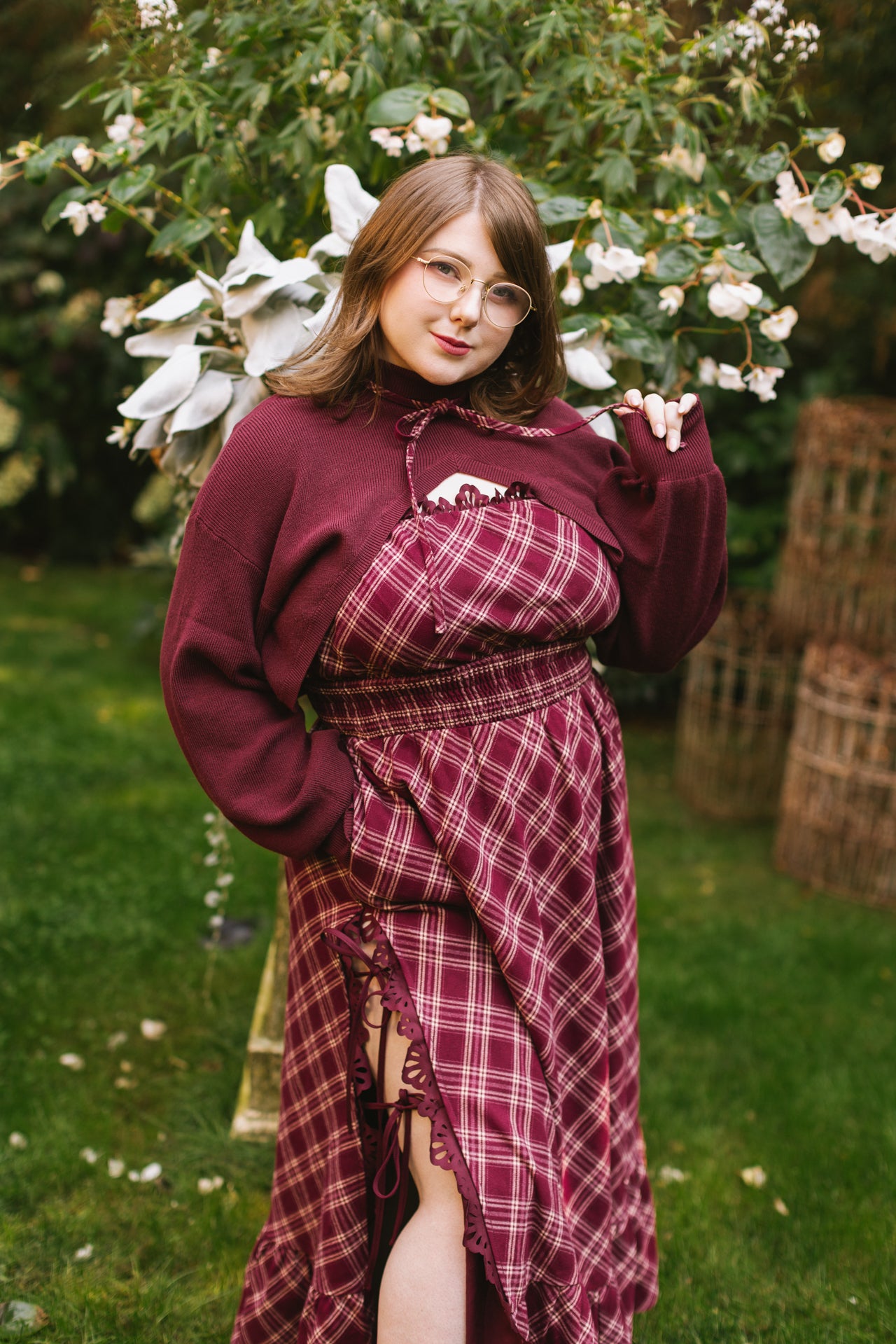 Bordeaux "Shirtless Sleeves" Shrug
