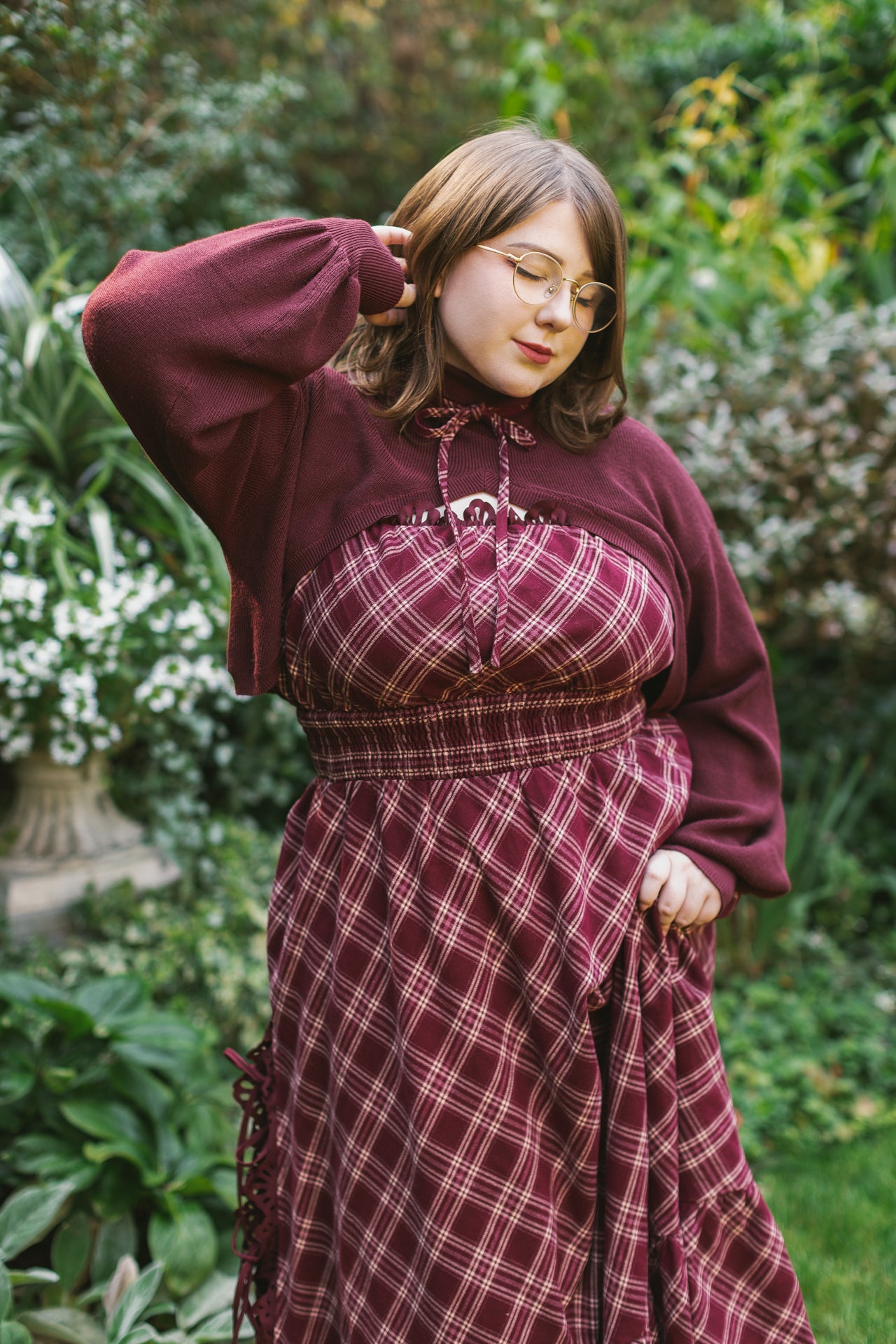 Bordeaux "Shirtless Sleeves" Shrug