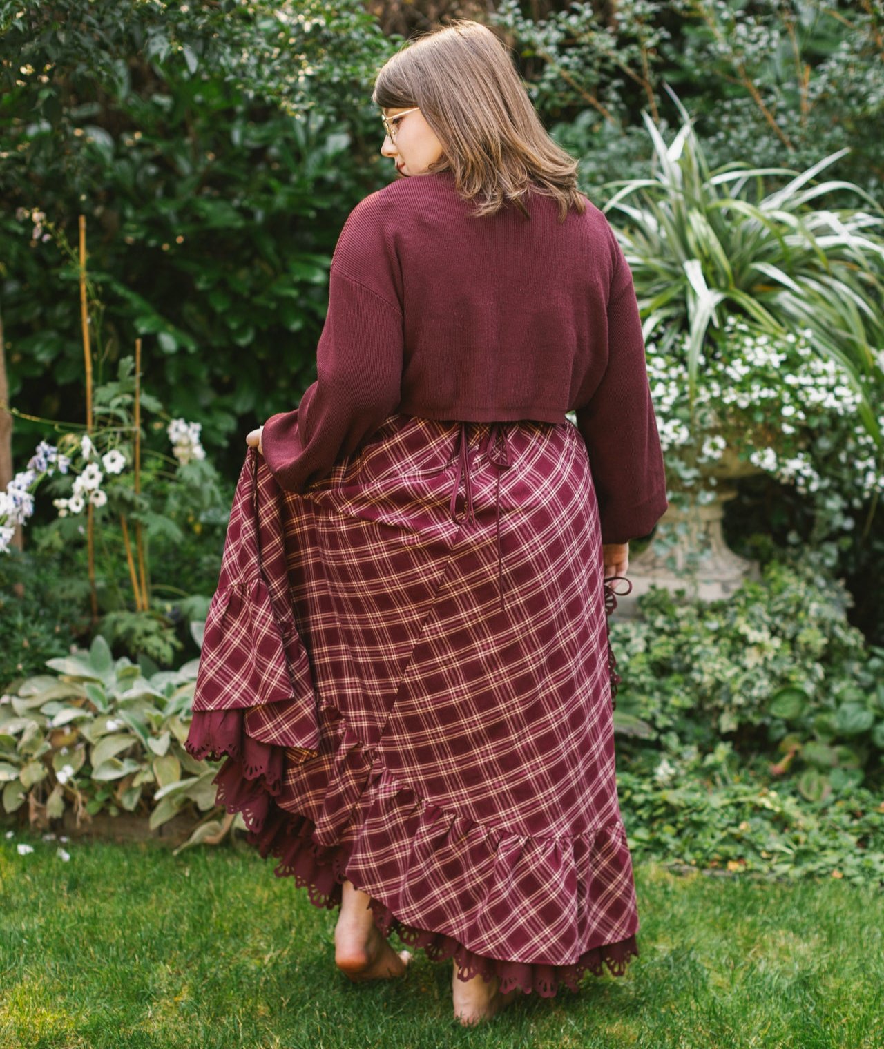 Bordeaux "Shirtless Sleeves" Shrug