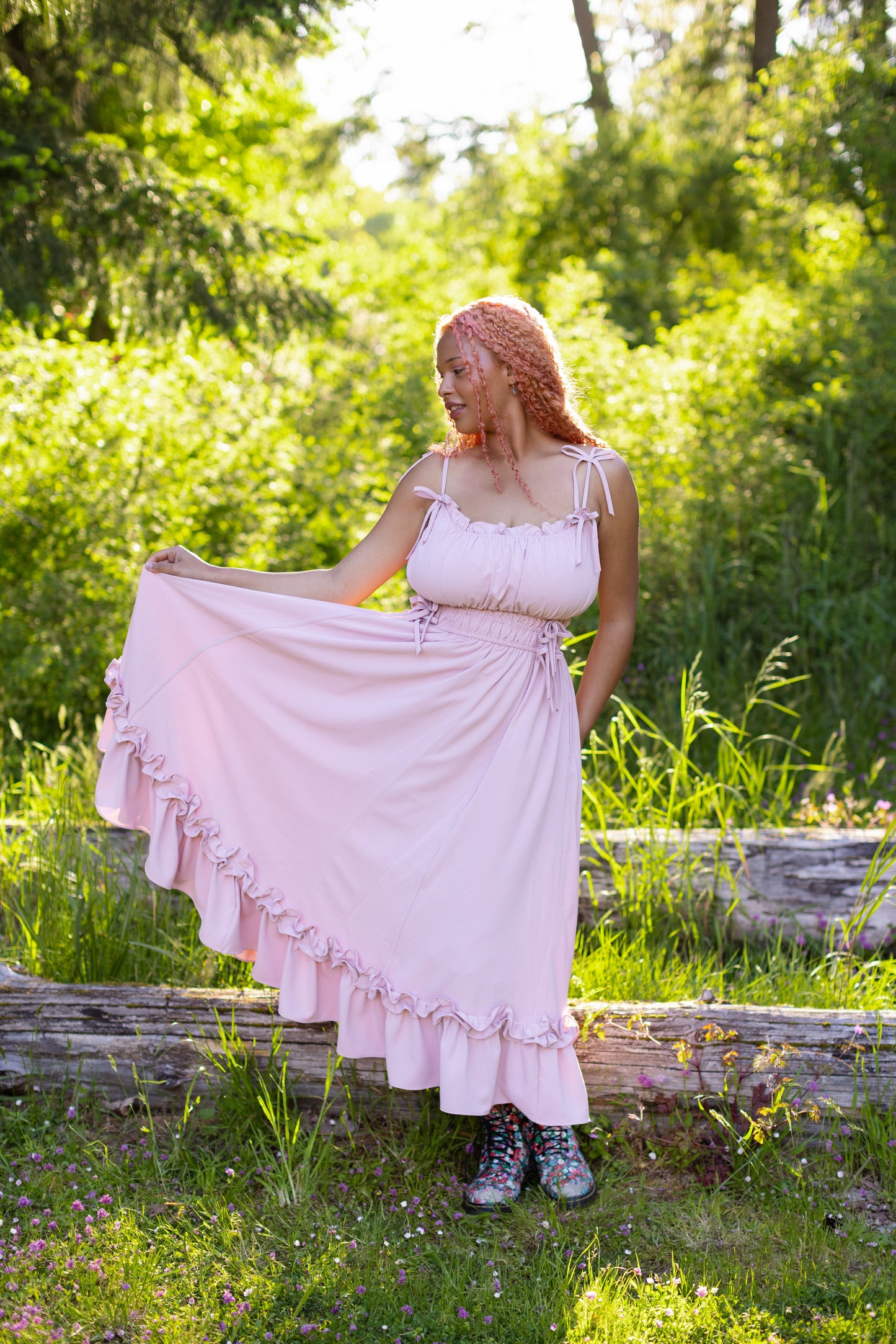 Fleur Dress in Dusty Peony