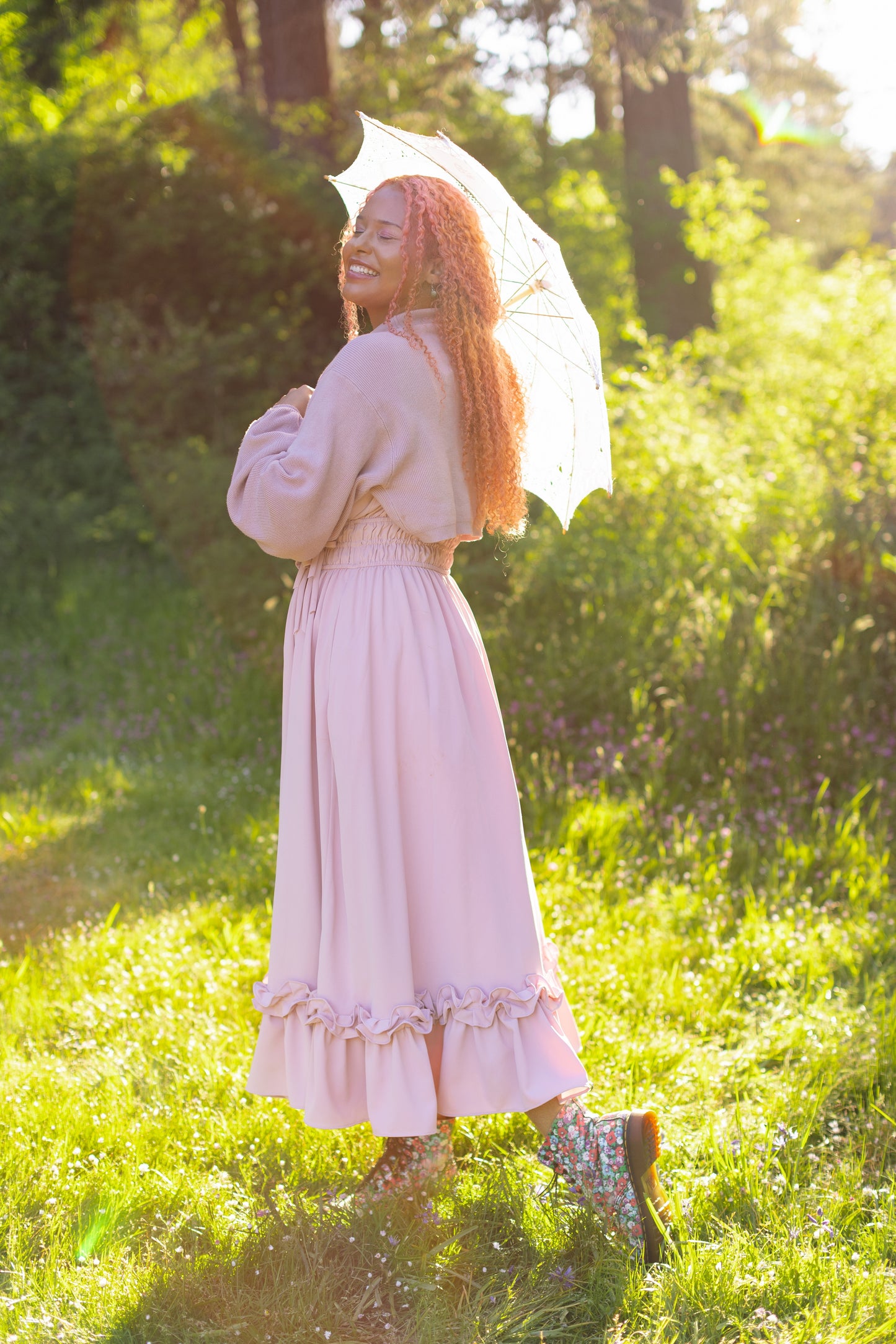 Fleur Dress in Dusty Peony