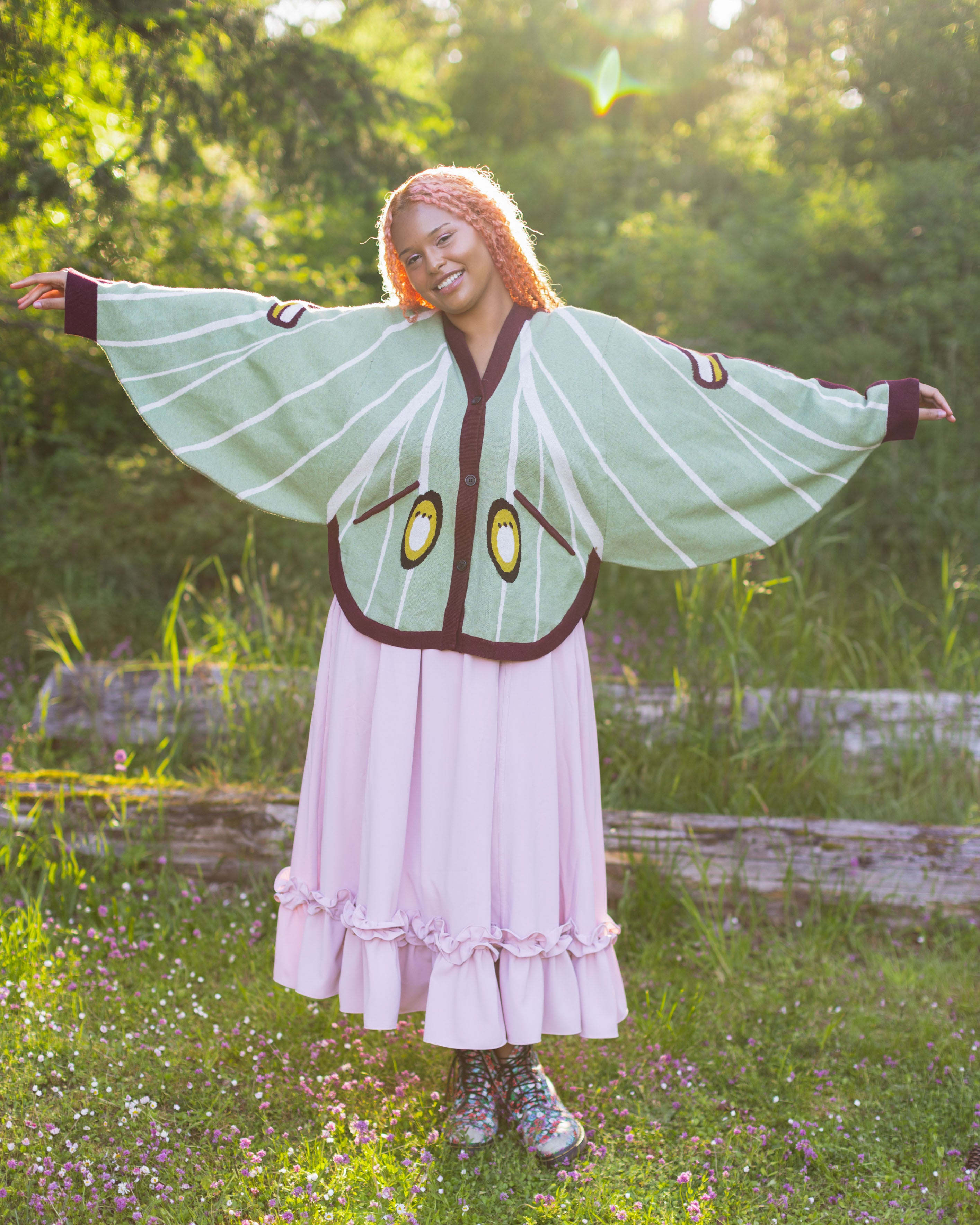 Luna Moth Cardigan - Ethereal Light - Mochipan