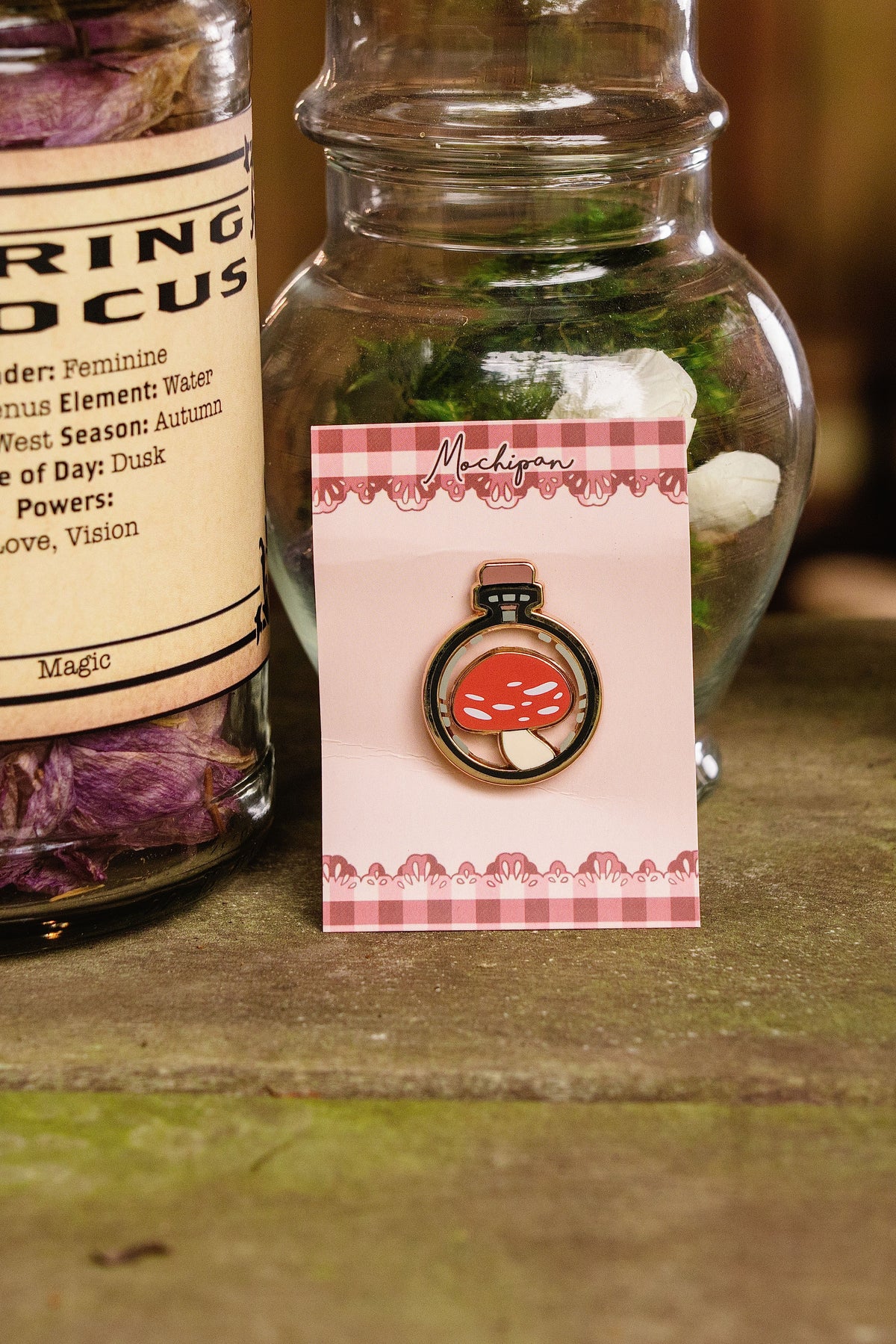 Potion Bottle Pin - Red Mushroom