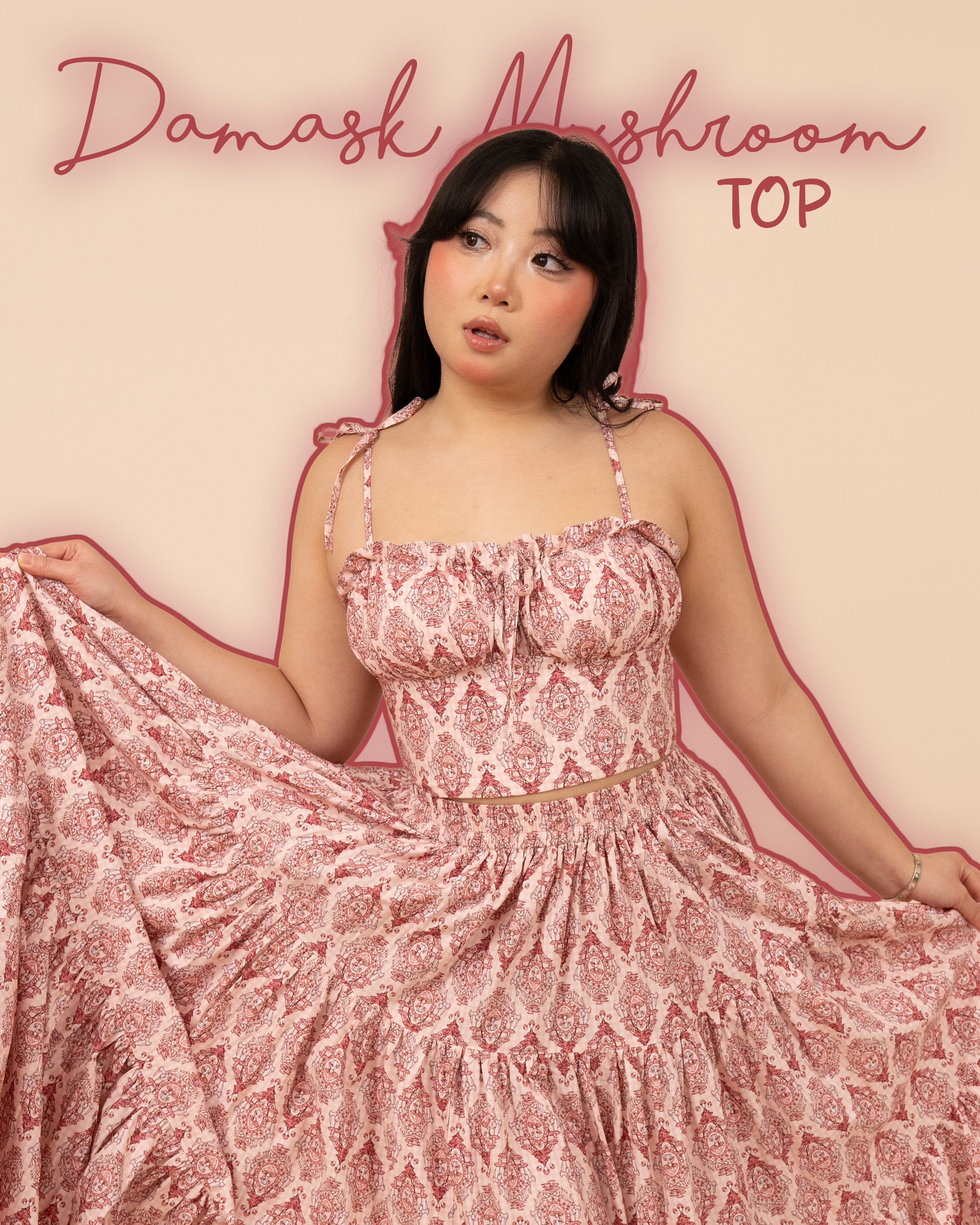 Pre-Order) Pink Damask Mushroom Top – Mochipan