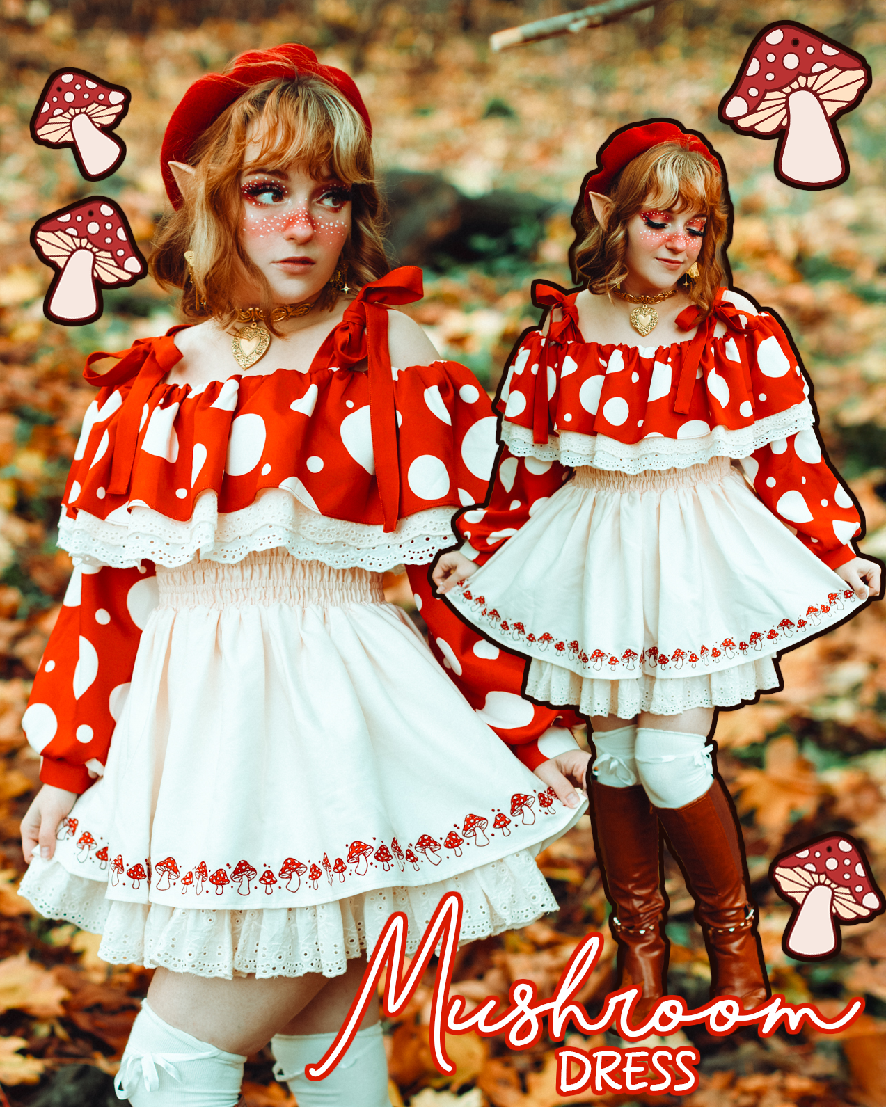 Enchanting Mushroom Dress Amanita - Mochipan