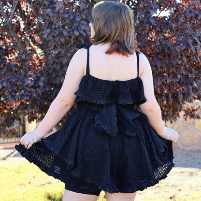 Obsidian Petals 100% Cotton Romper